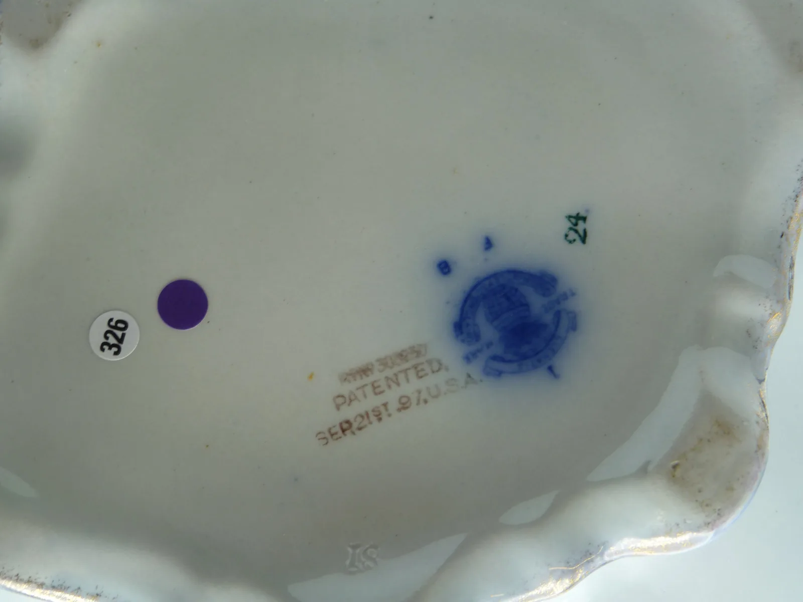Flow Blue with Gold Sponged Rims - Wash Jug and Bowl - Grindley - - Image 8