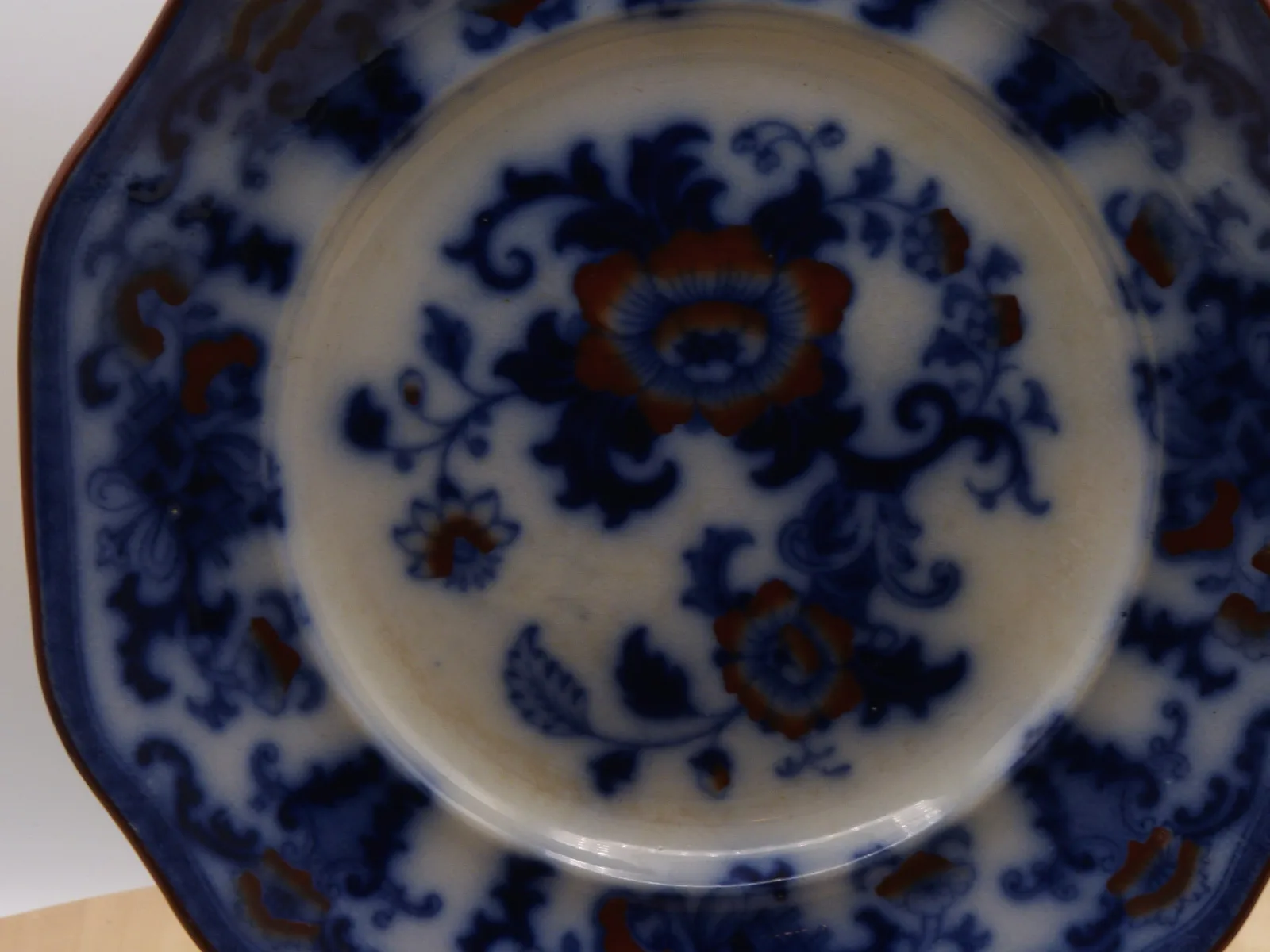 Flow Blue Polychrome -  Cake Plate – Davenport - Image 2