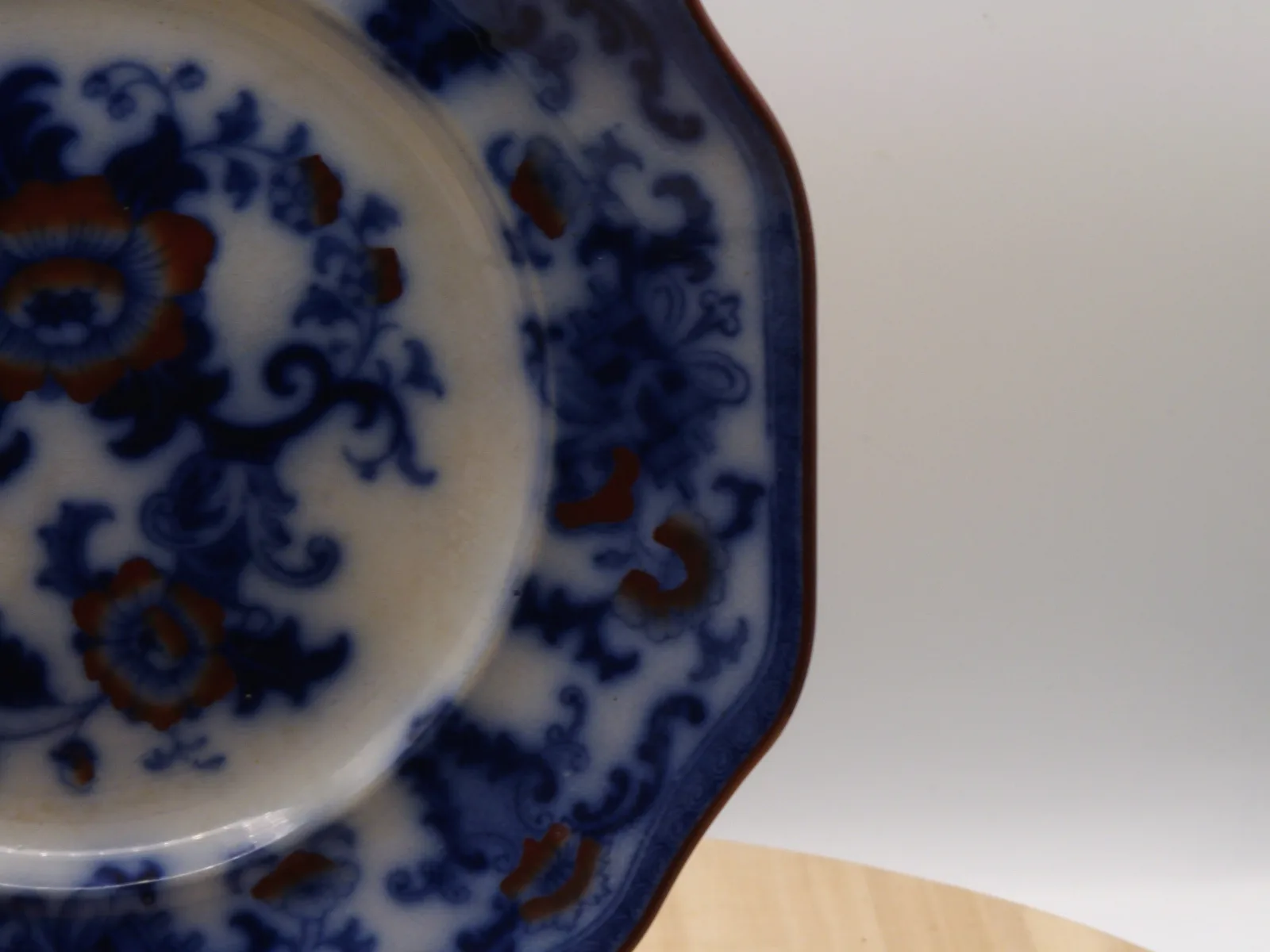 Flow Blue Polychrome -  Cake Plate – Davenport - Image 5