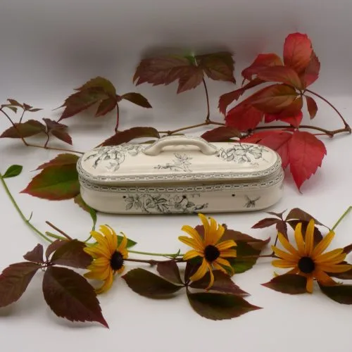 Toothbrush Box Box - Transferware - Dog Rose & Bee