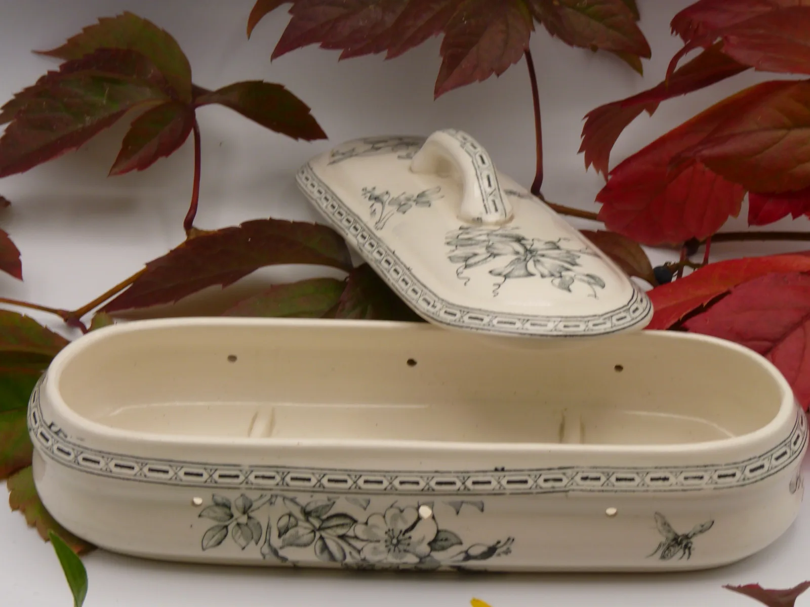 Toothbrush Box Box - Transferware - Dog Rose & Bee - Image 15