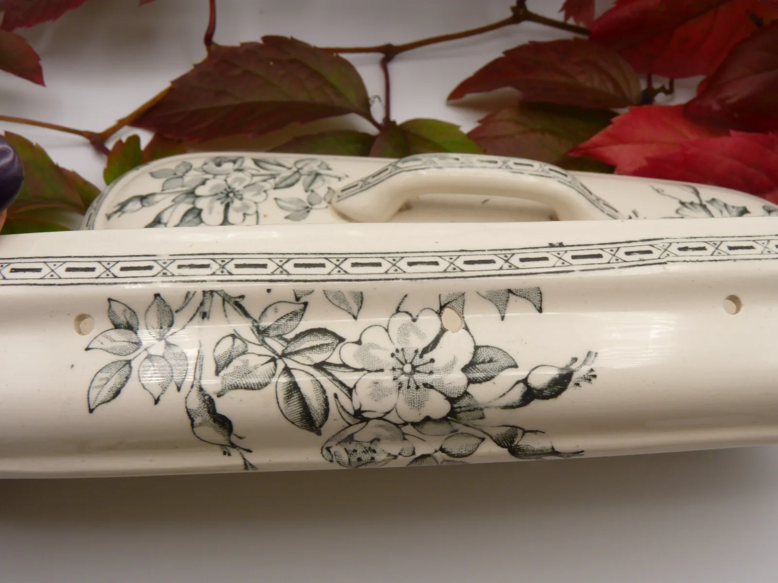 Toothbrush Box Box - Transferware - Dog Rose & Bee - Image 9