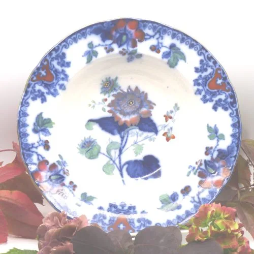 Flow Blue Polychrome - Soup / Pasta Bowl