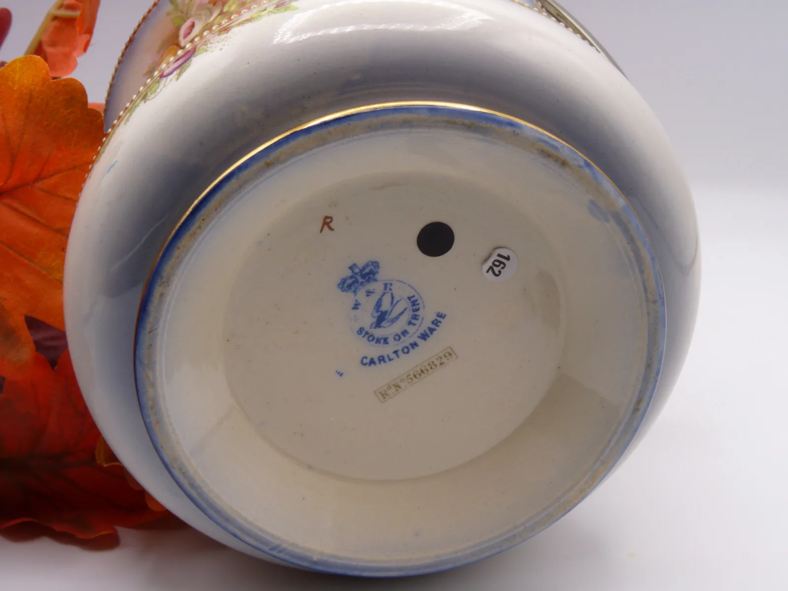 Biscuit Barrel –Polychrome  with Flow Blue Banding - Image 4