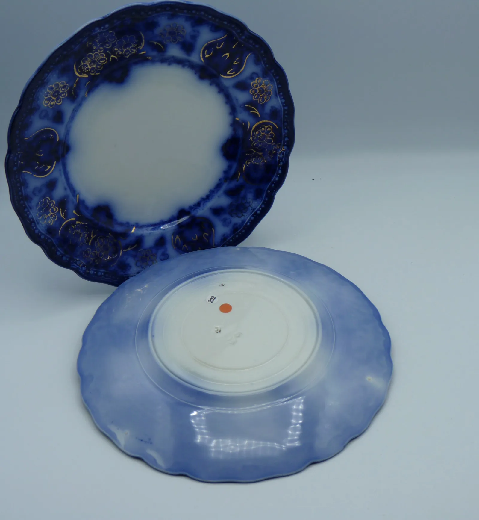 2 sets of 3  Flow Blue Seville Plates - - Image 3