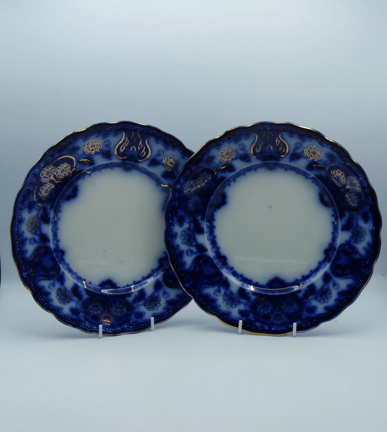 2 sets of 3  Flow Blue Seville Plates - - Image 4
