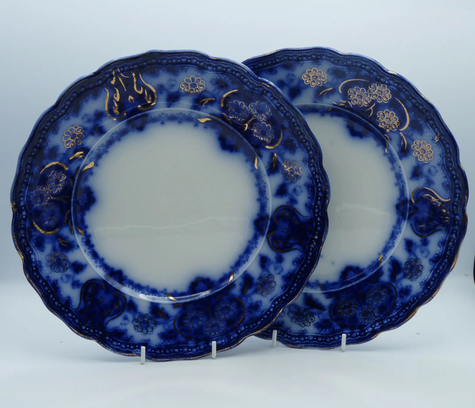 2 sets of 3  Flow Blue Seville Plates - - Image 6