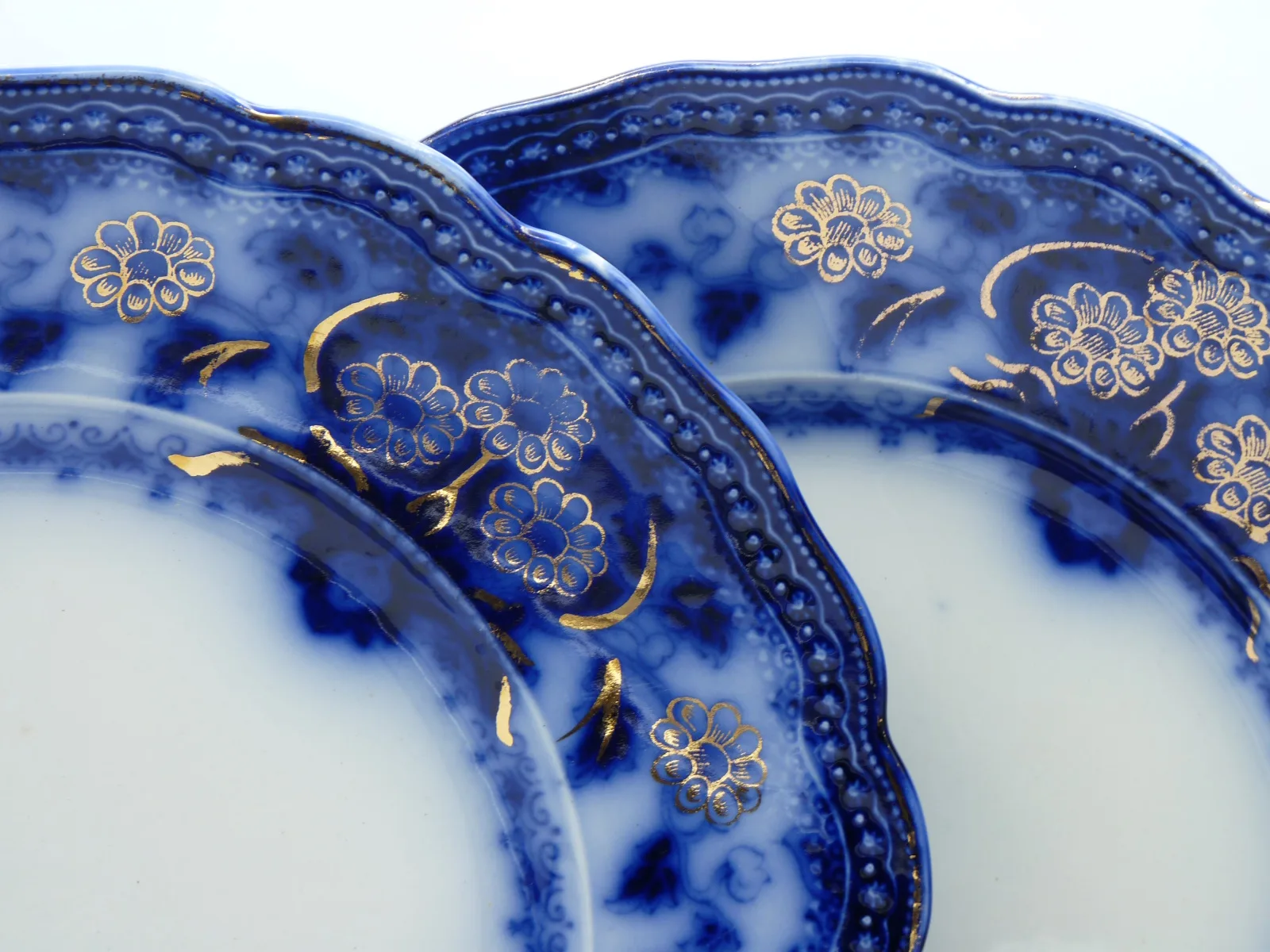 2 sets of 3  Flow Blue Seville Plates - - Image 7