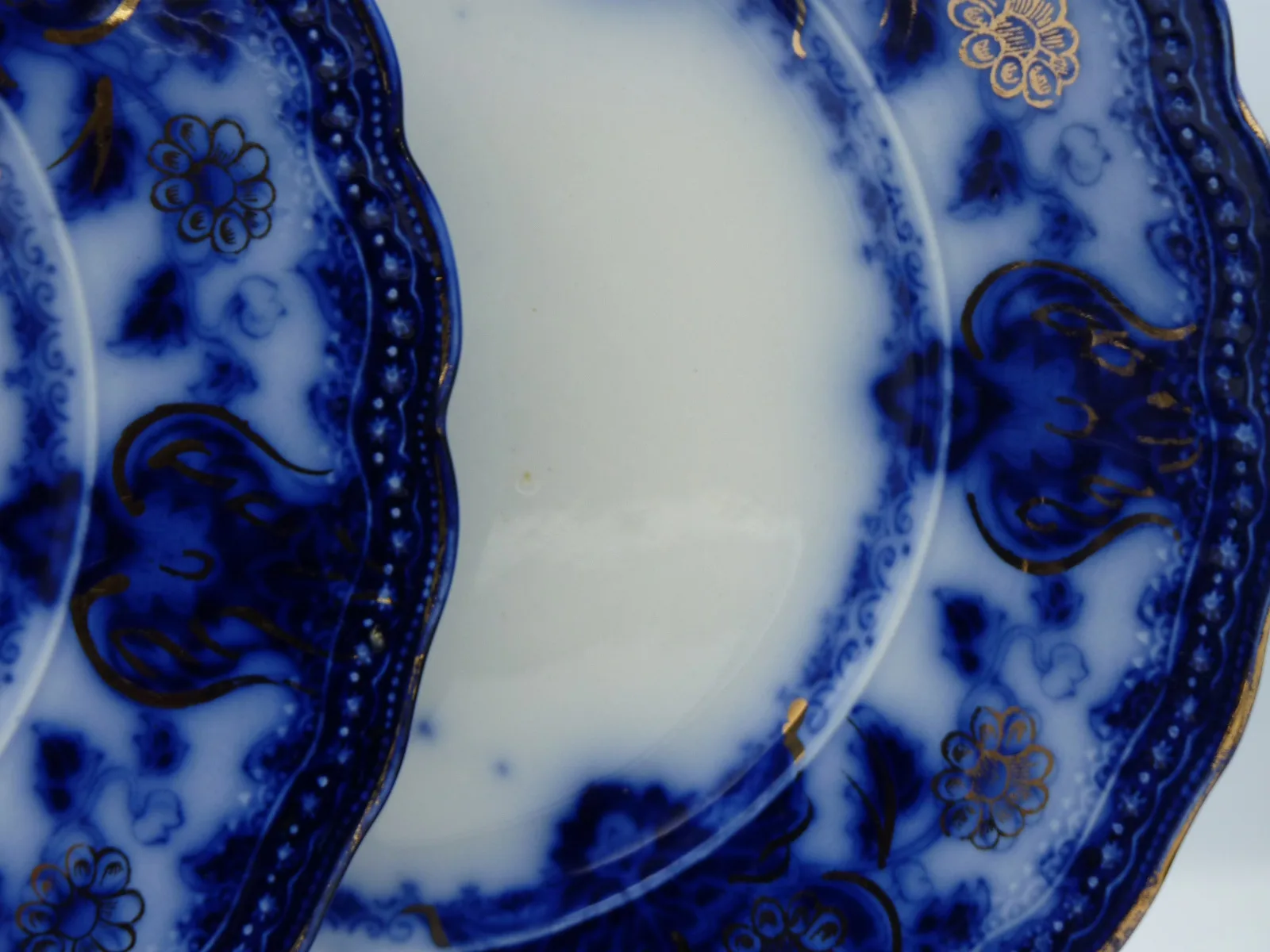 2 sets of 3  Flow Blue Seville Plates - - Image 9