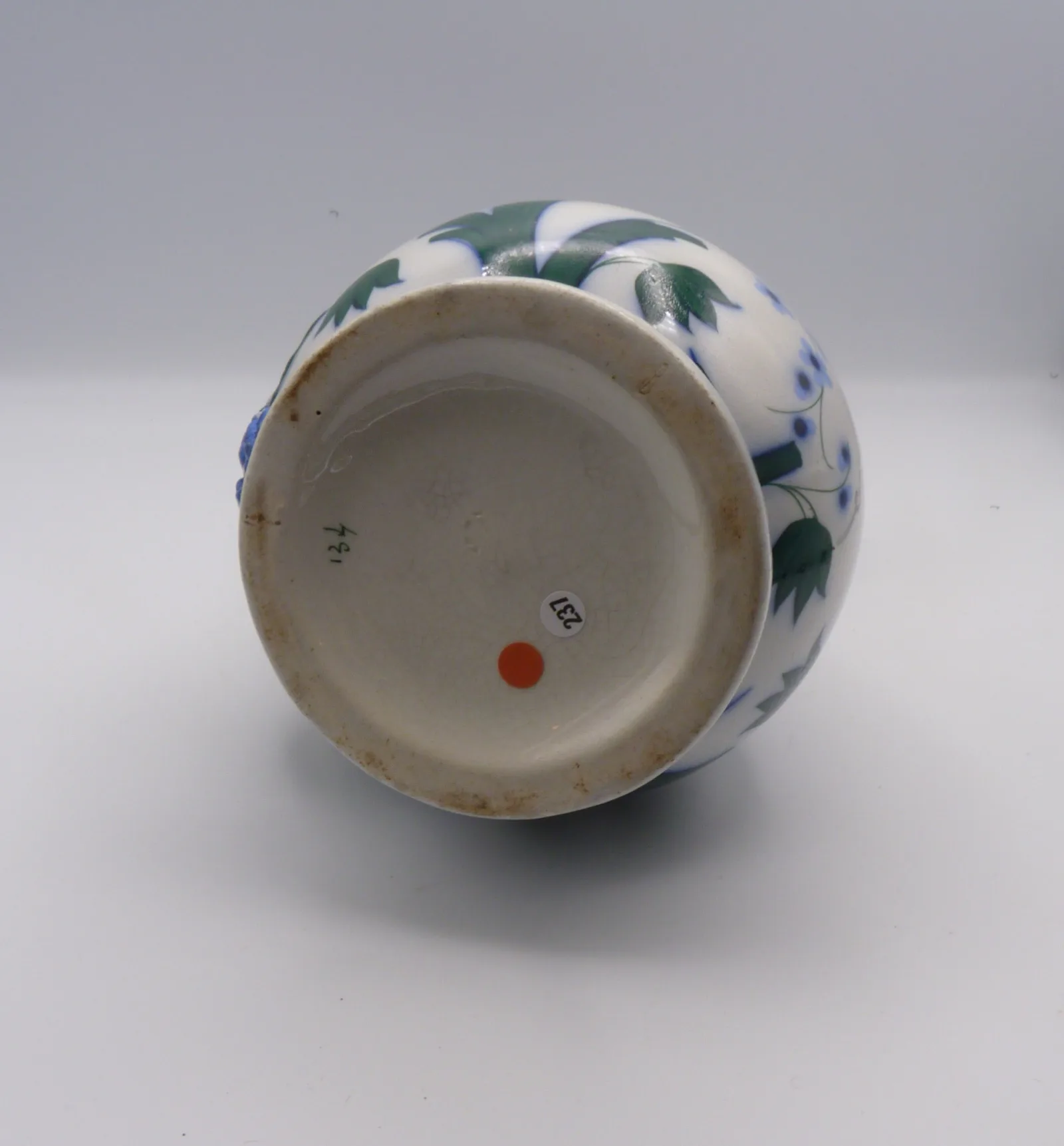 Blue and Green Ewer "Reeds & Flowers" - Image 7