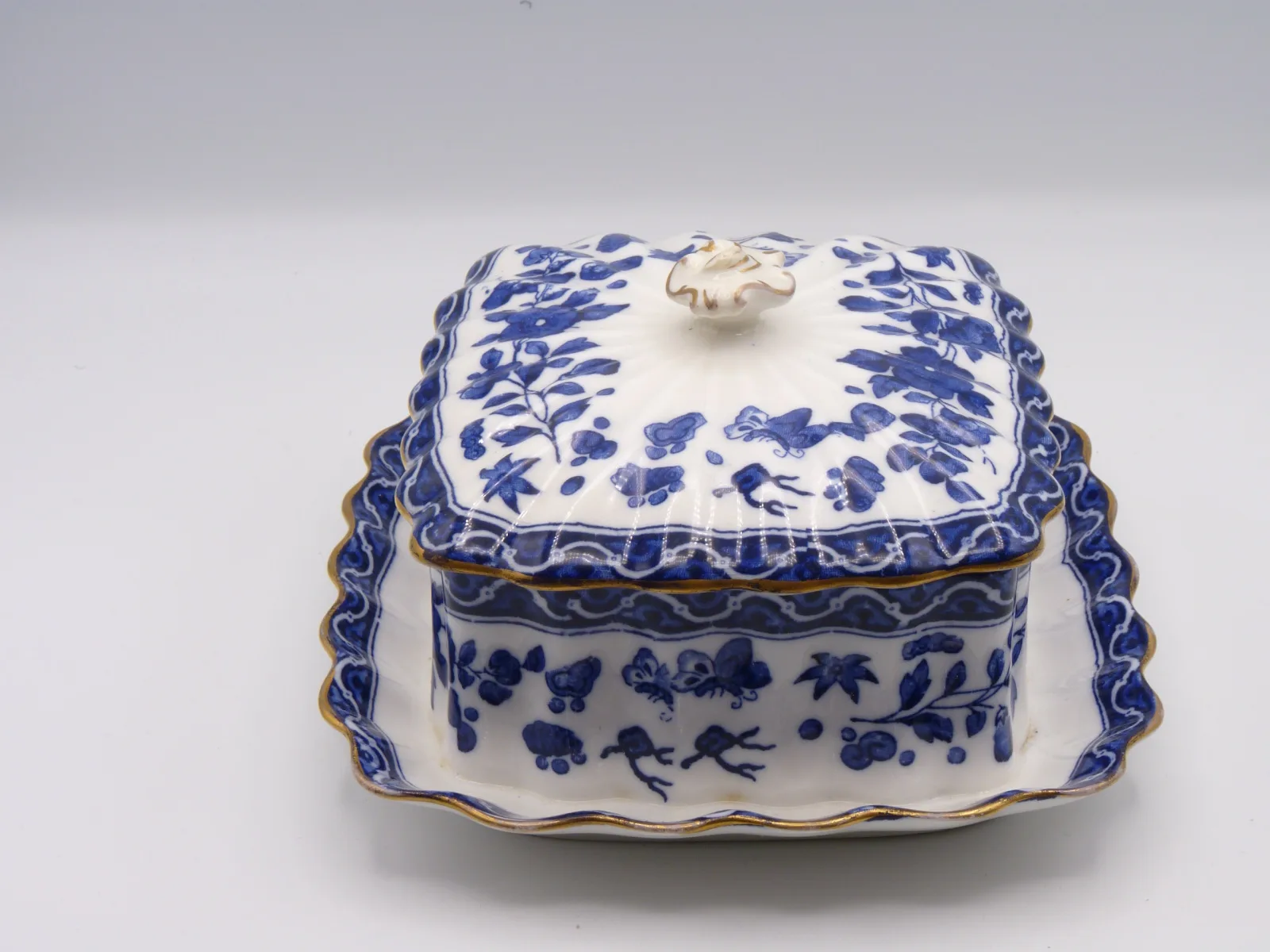 Doulton Sardine Box/Dish Blue-Floral - Image 4