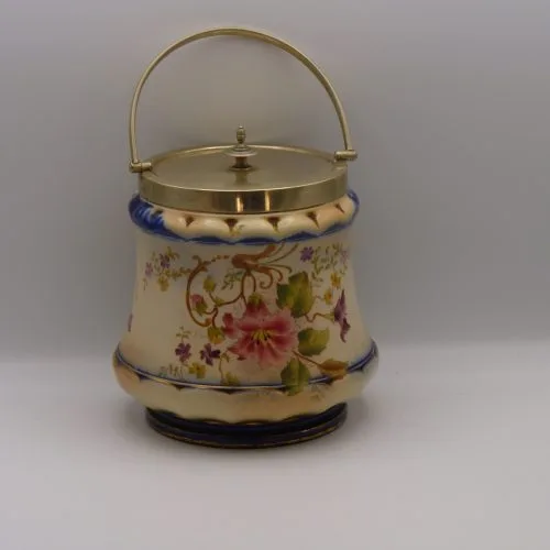 Polychrome Biscuit Barrel – Carlton Ware- Petunia