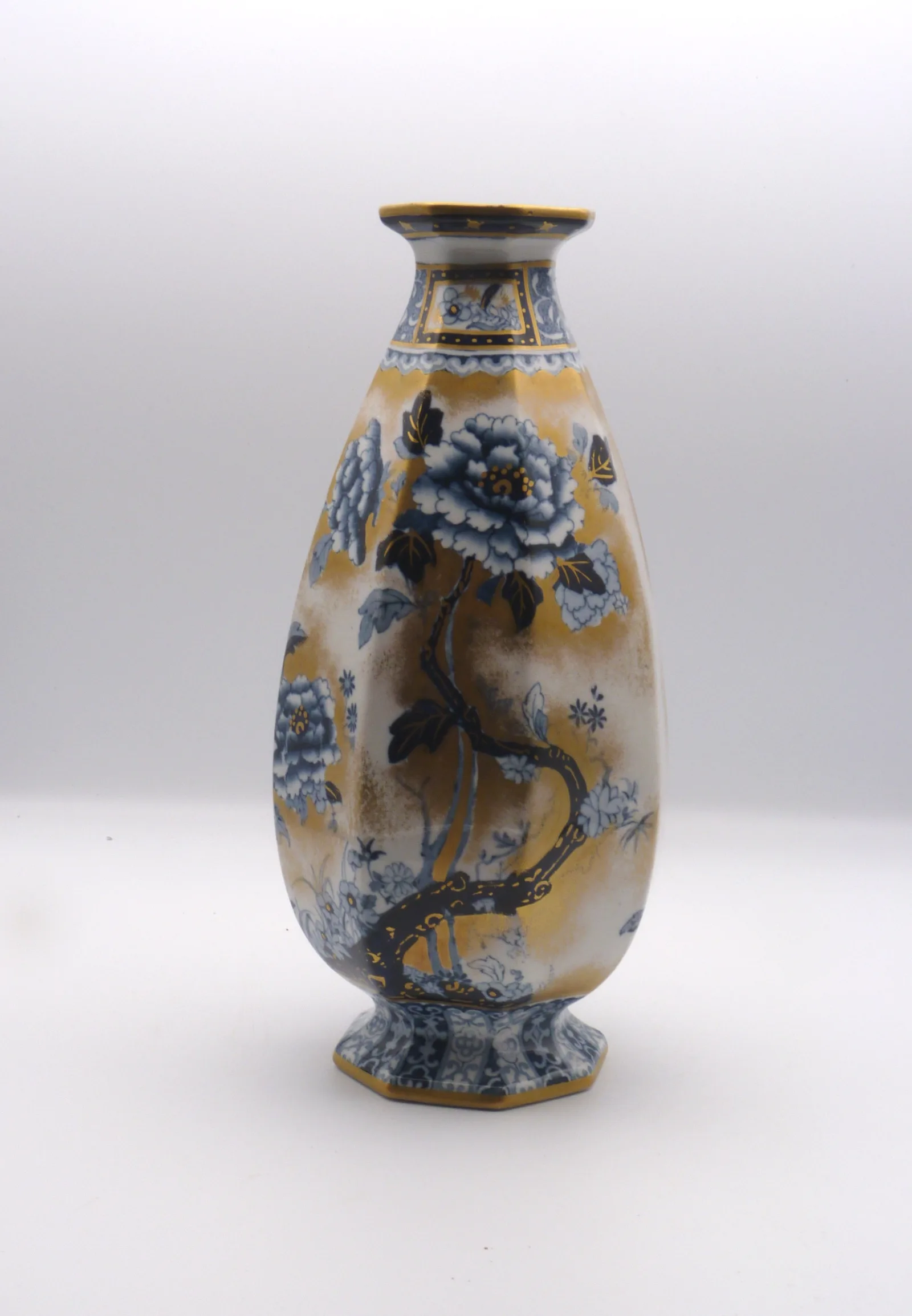 Beautiful Blue and Gold Losol Vase