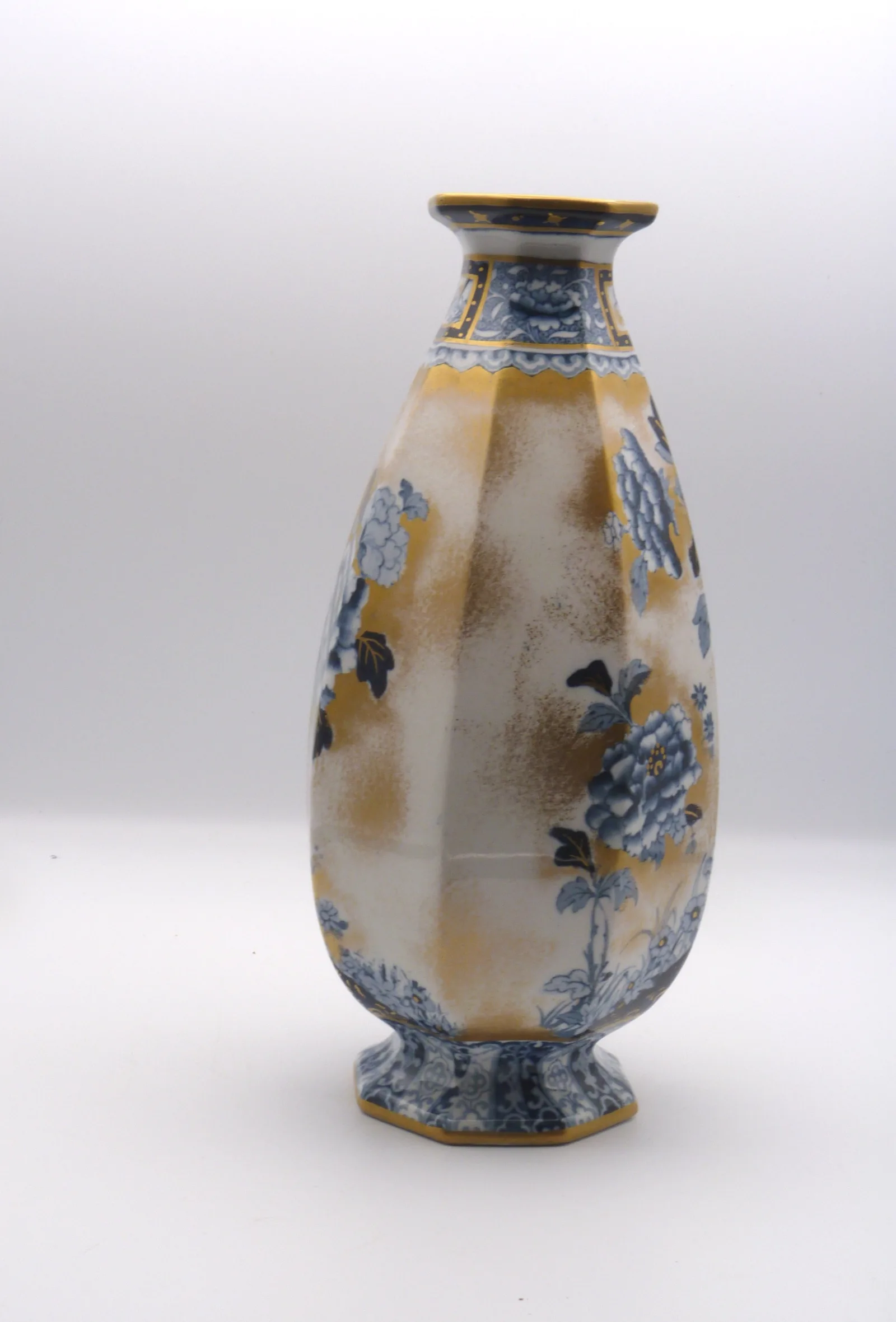 Beautiful Blue and Gold Losol Vase - Image 2