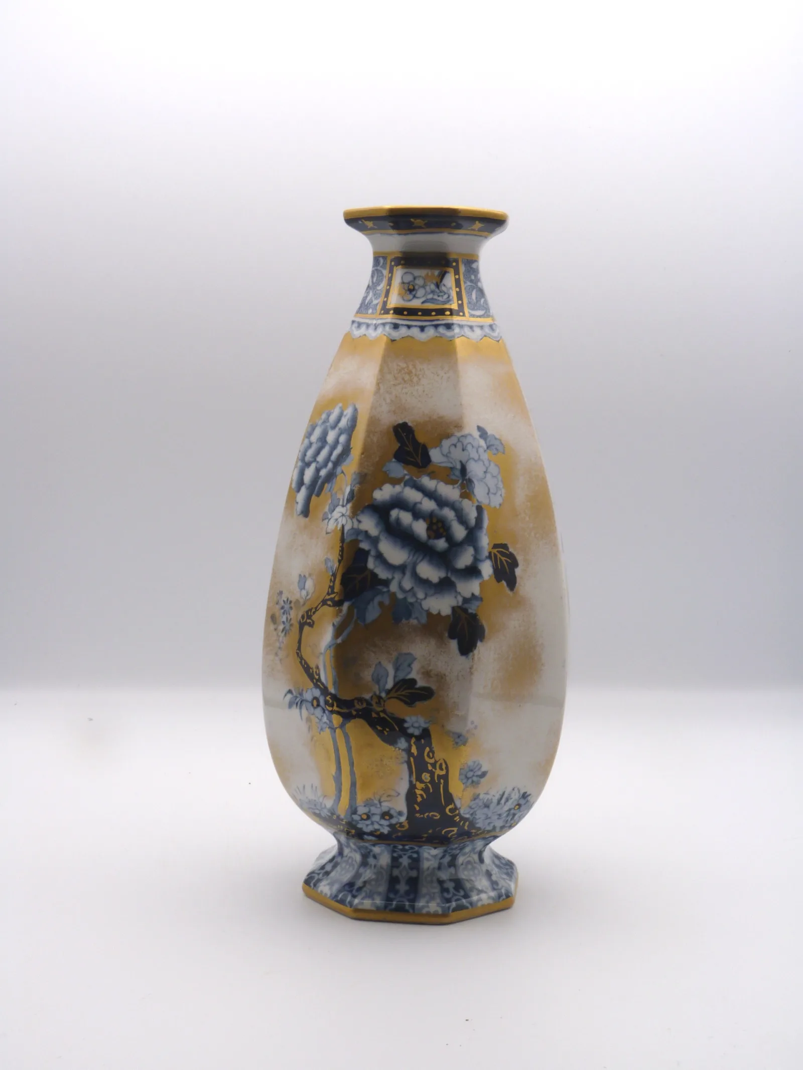 Beautiful Blue and Gold Losol Vase - Image 3