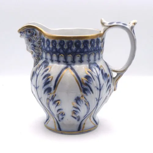 Flow Blue Brushstroke Face Jug -