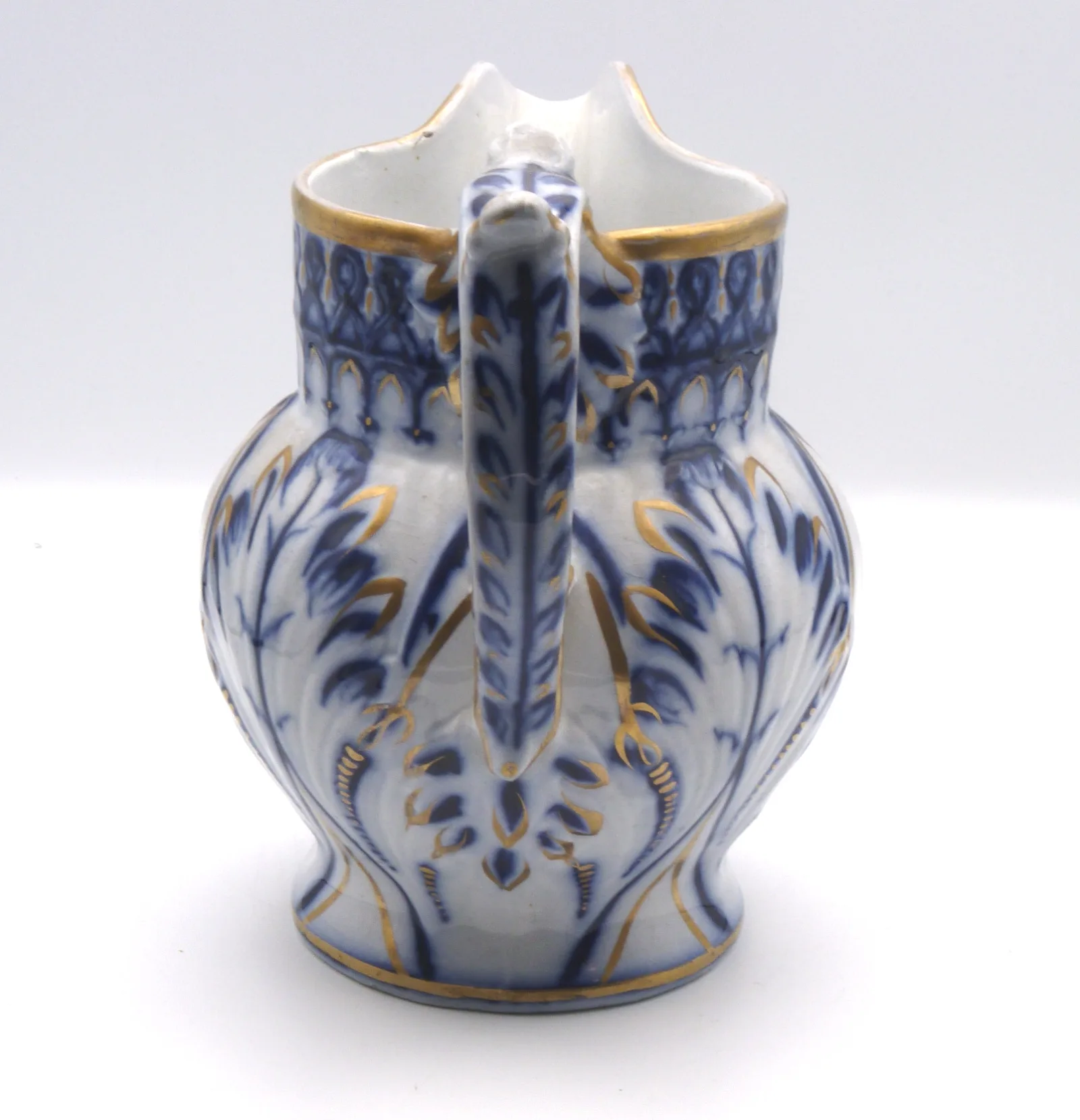 Flow Blue Brushstroke Face Jug - - Image 3