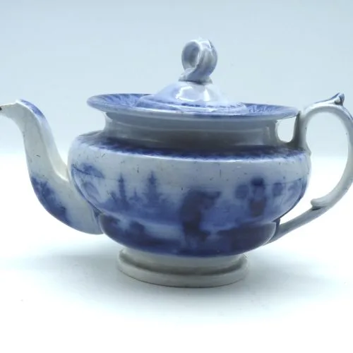 Flow Blue Childs Teapot