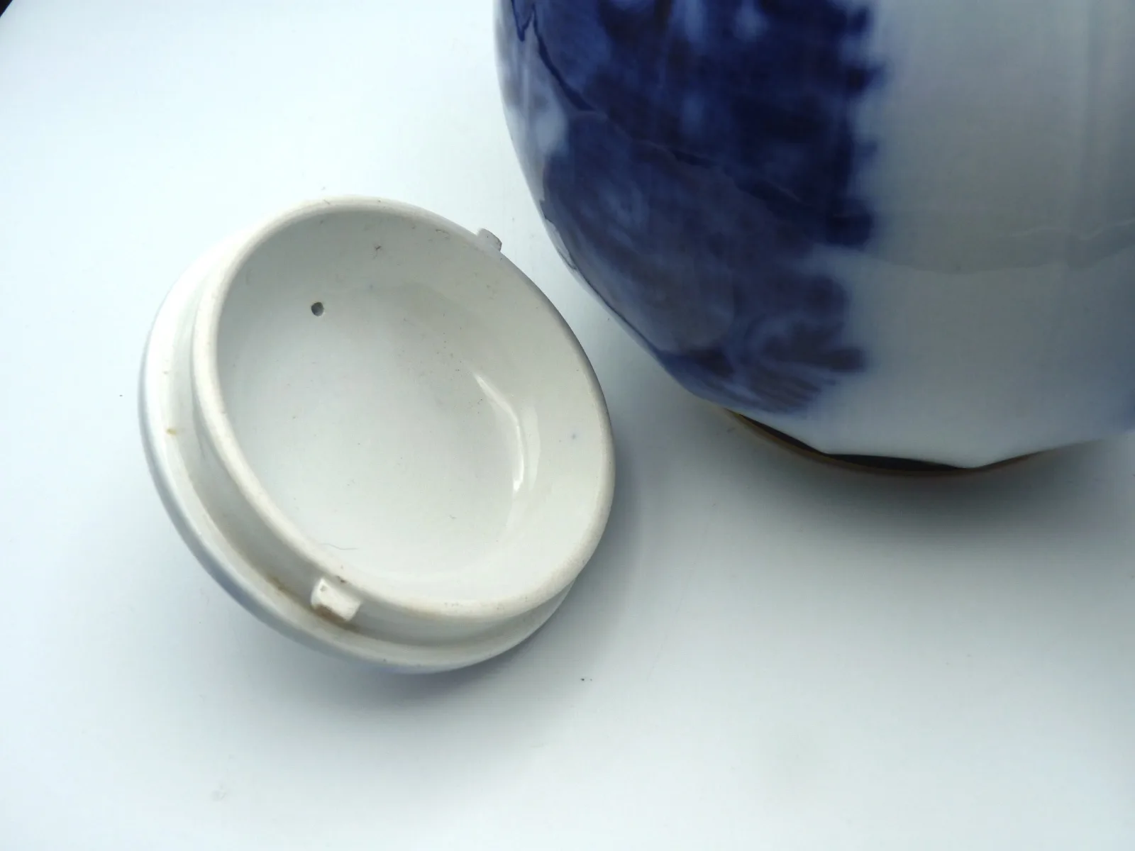 Beautiful Large Flow Blue with  Gold  Teapot - - Image 5