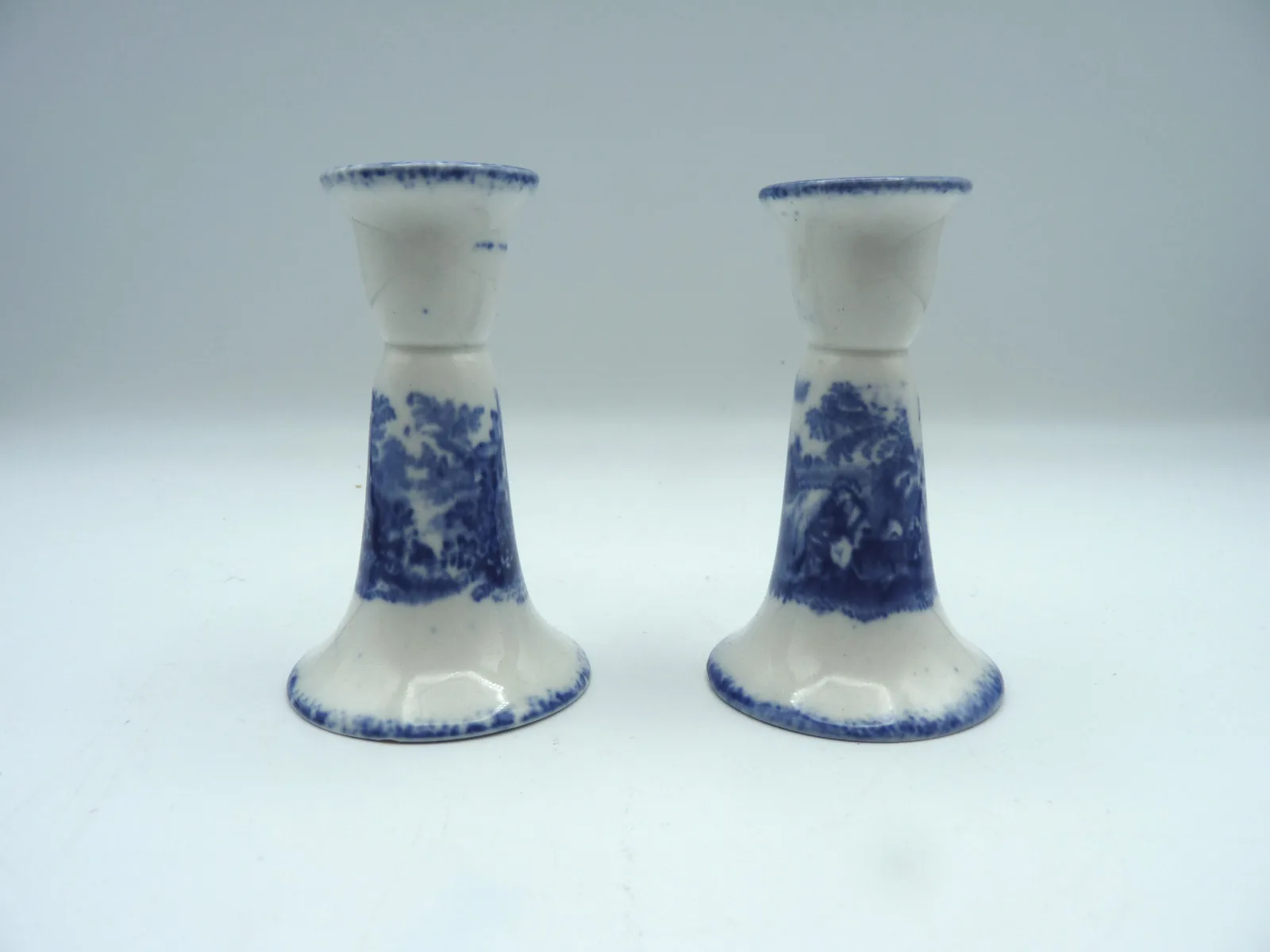 Rare Blue & White Toy Candlesticks - - Image 2