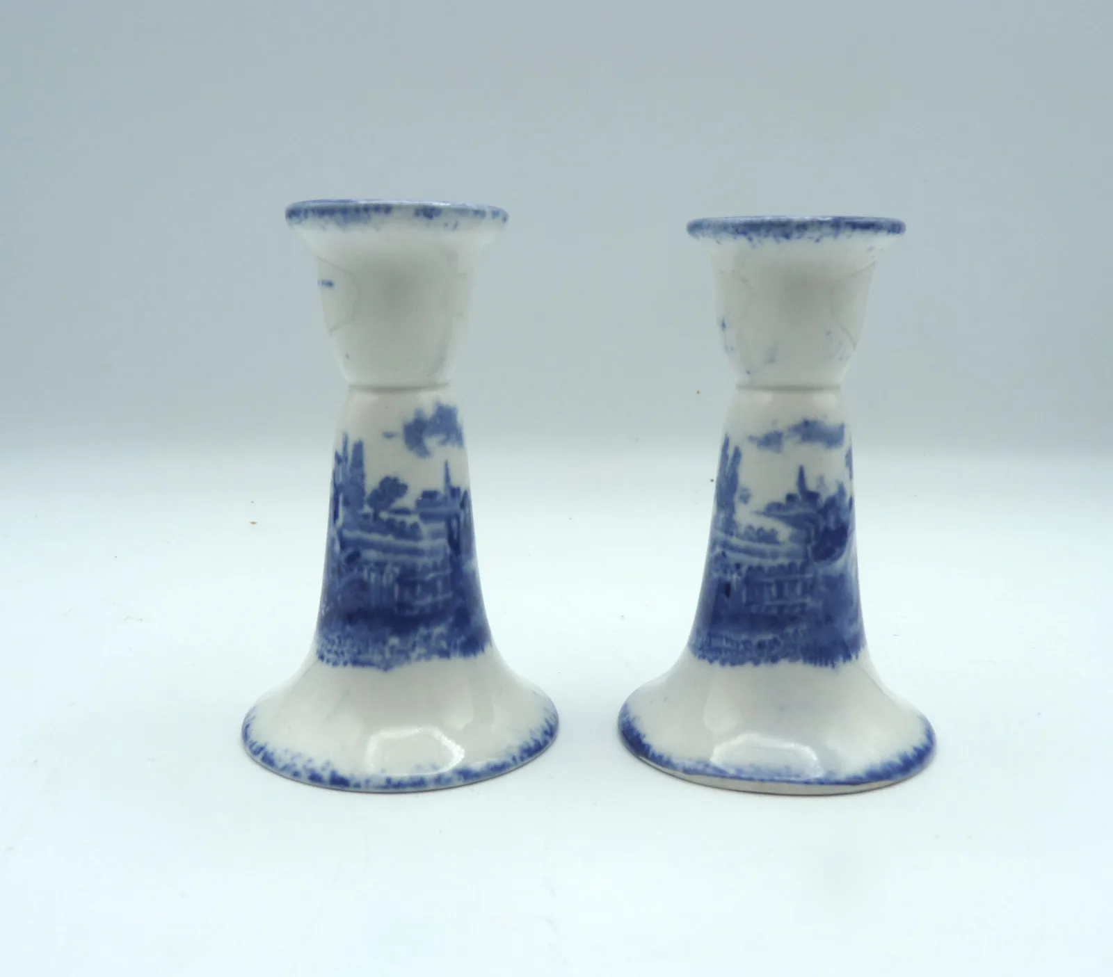 Rare Blue & White Toy Candlesticks - - Image 3