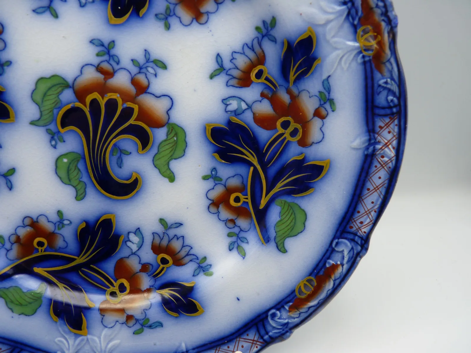 2 Stunning Flow Blue & Polychrome Plates - Image 5