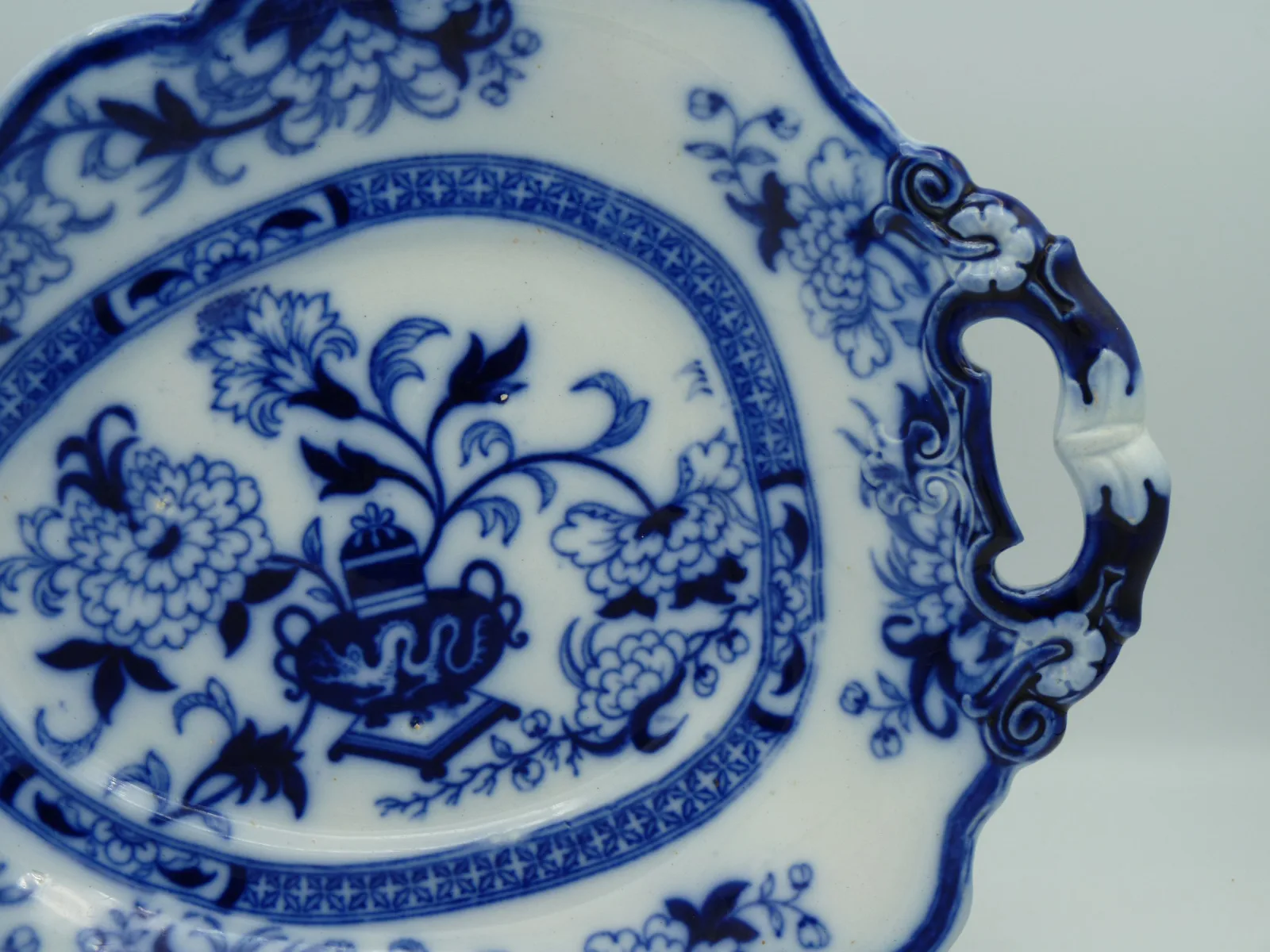 2 Flow Blue Serving Plates - Formosa - Image 14