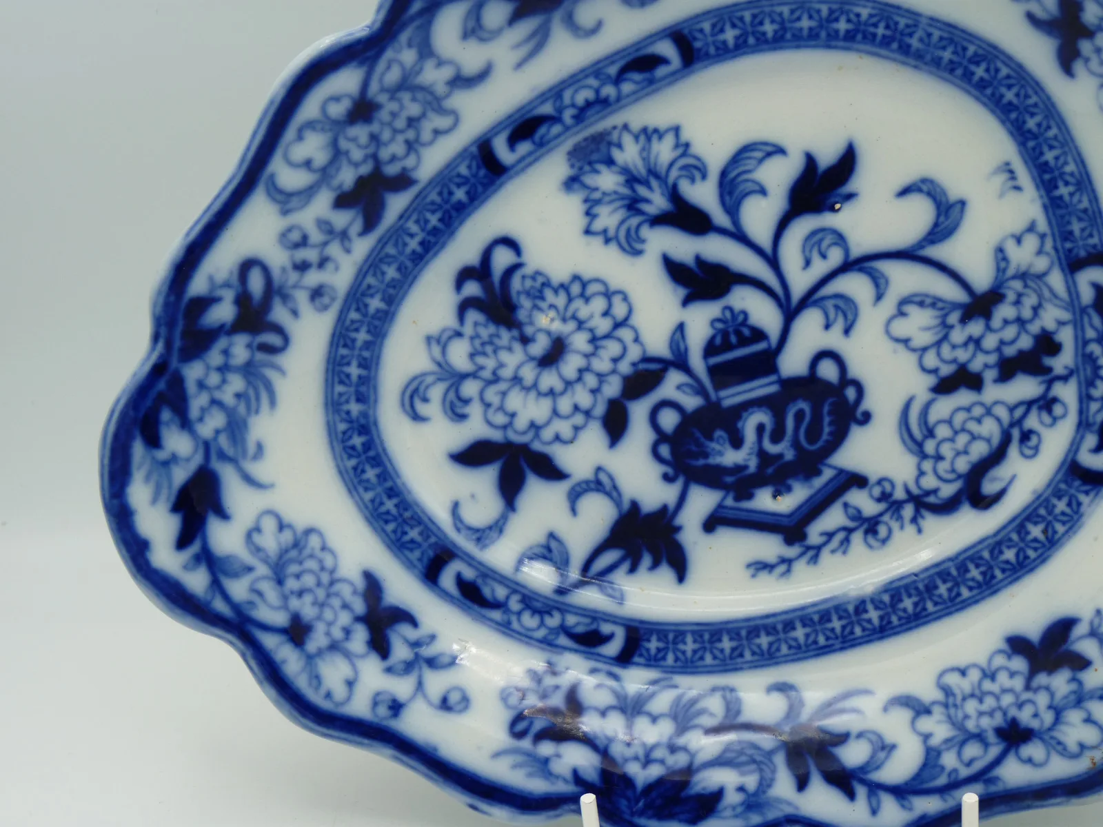 2 Flow Blue Serving Plates - Formosa - Image 13
