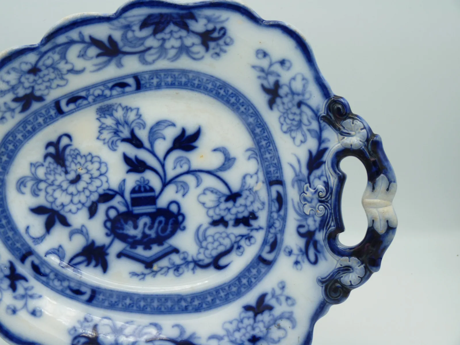 2 Flow Blue Serving Plates - Formosa - Image 8