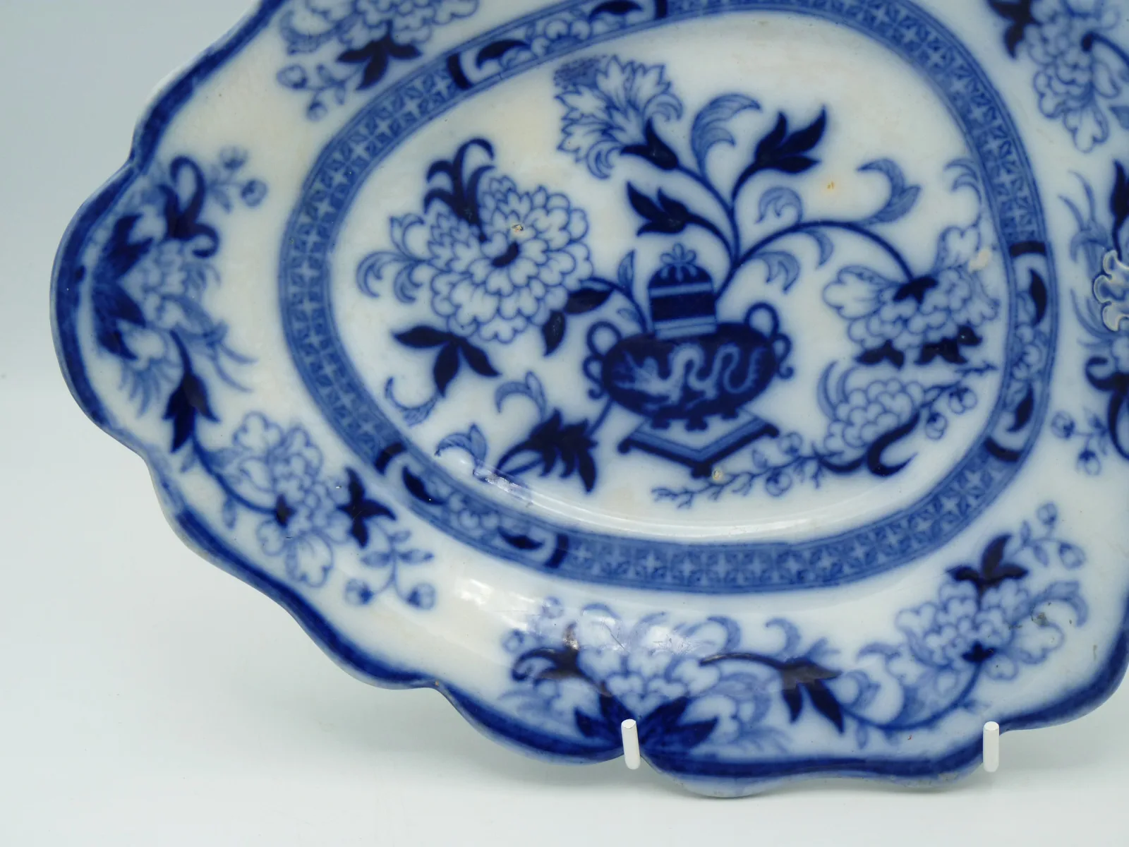2 Flow Blue Serving Plates - Formosa - Image 7