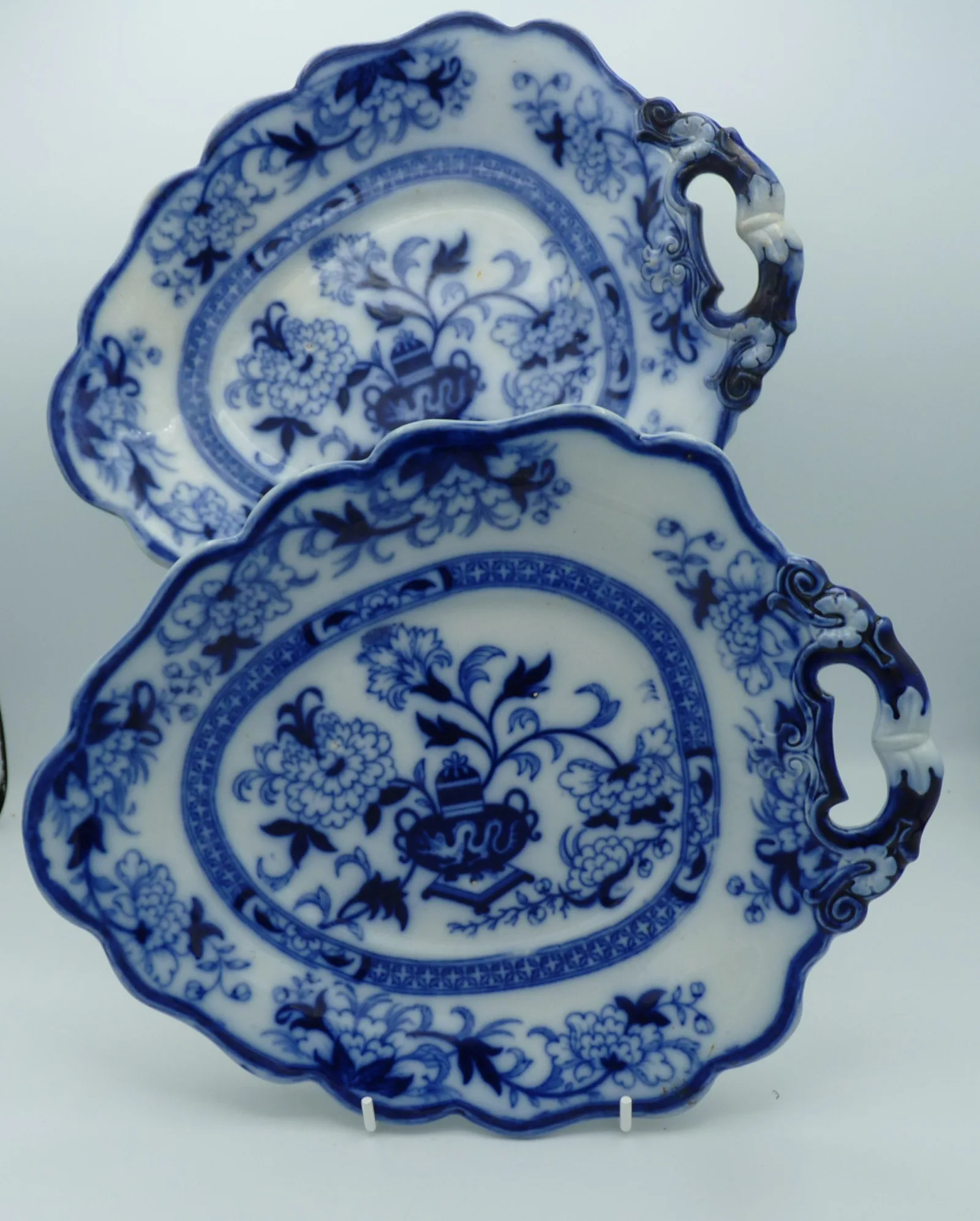 2 Flow Blue Serving Plates - Formosa