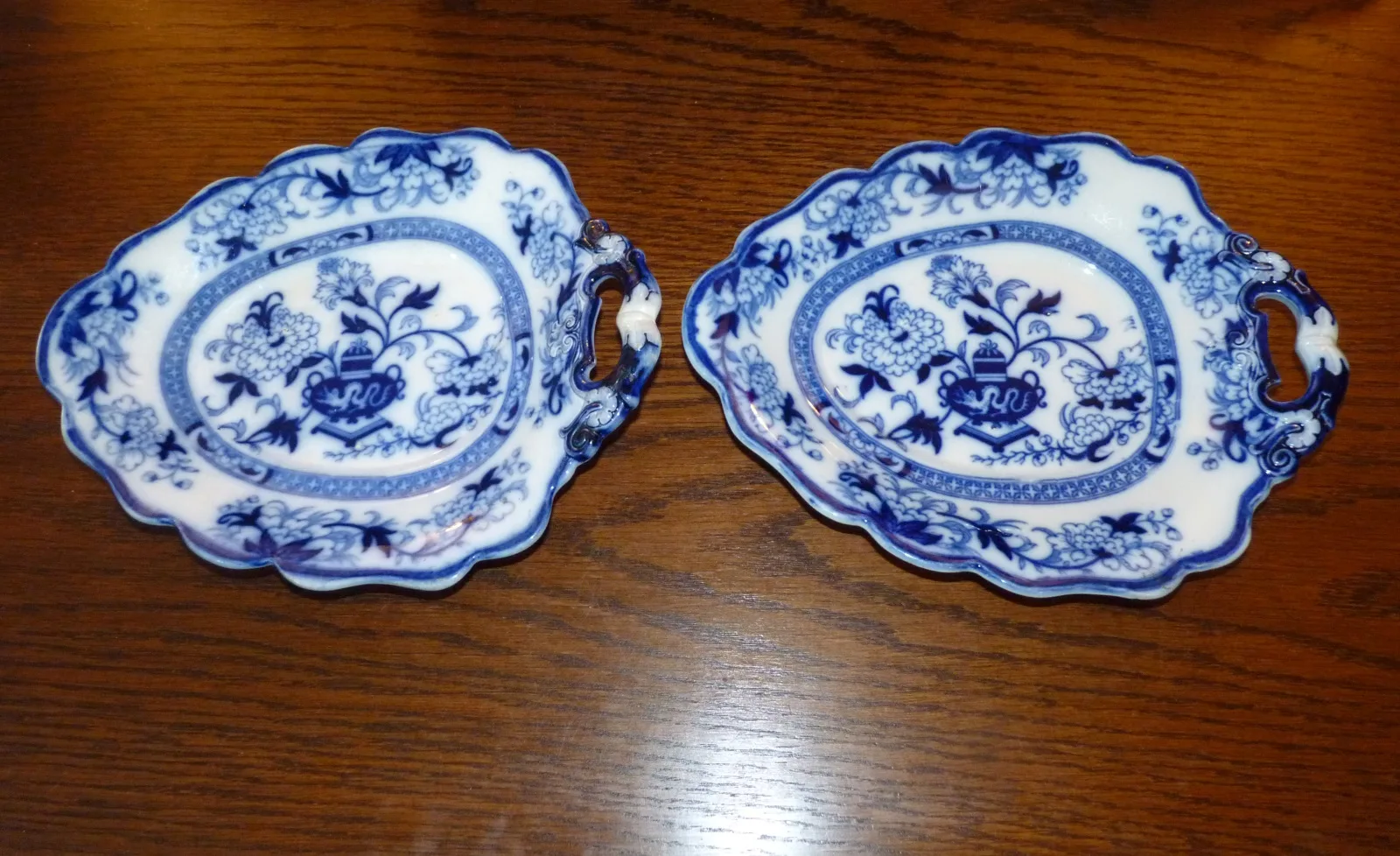2 Flow Blue Serving Plates - Formosa - Image 18