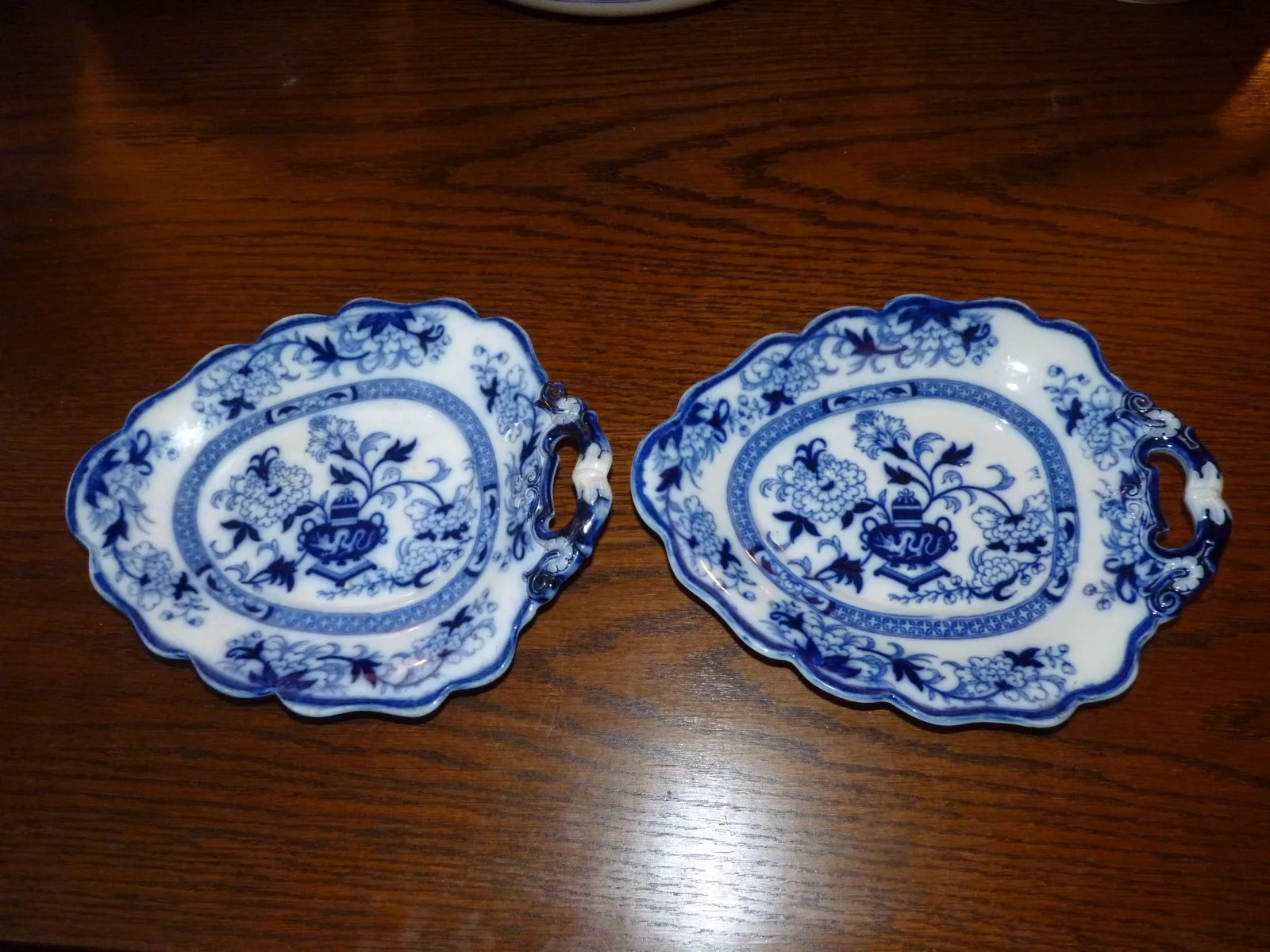 2 Flow Blue Serving Plates - Formosa - Image 17