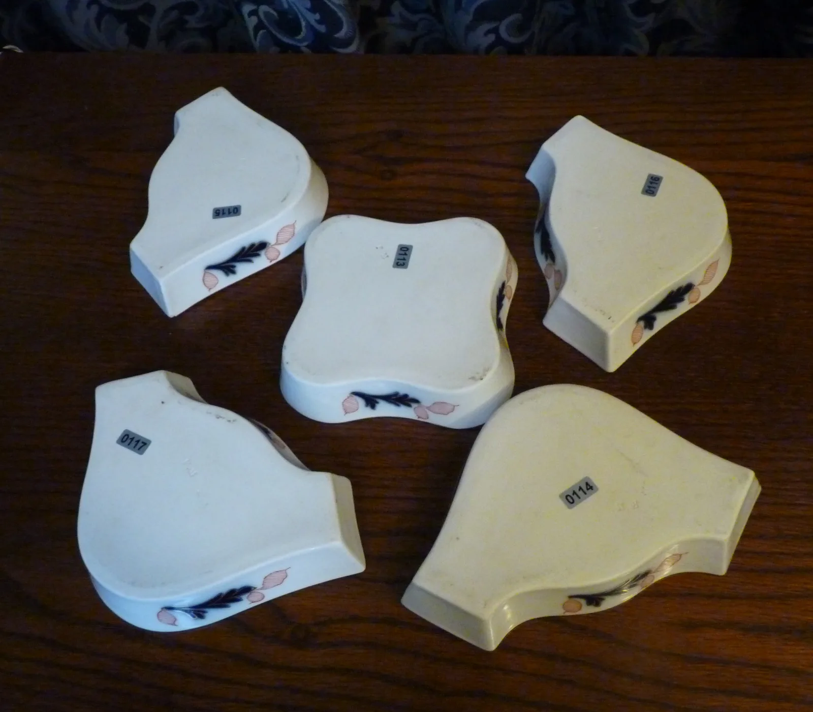 Flow Blue Polychrome & Gold Hors D ’Oeuvre Set - Imari Colours - - Image 15