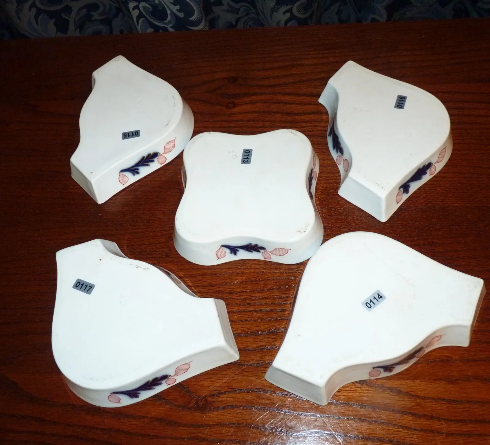 Flow Blue Polychrome & Gold Hors D ’Oeuvre Set - Imari Colours - - Image 16