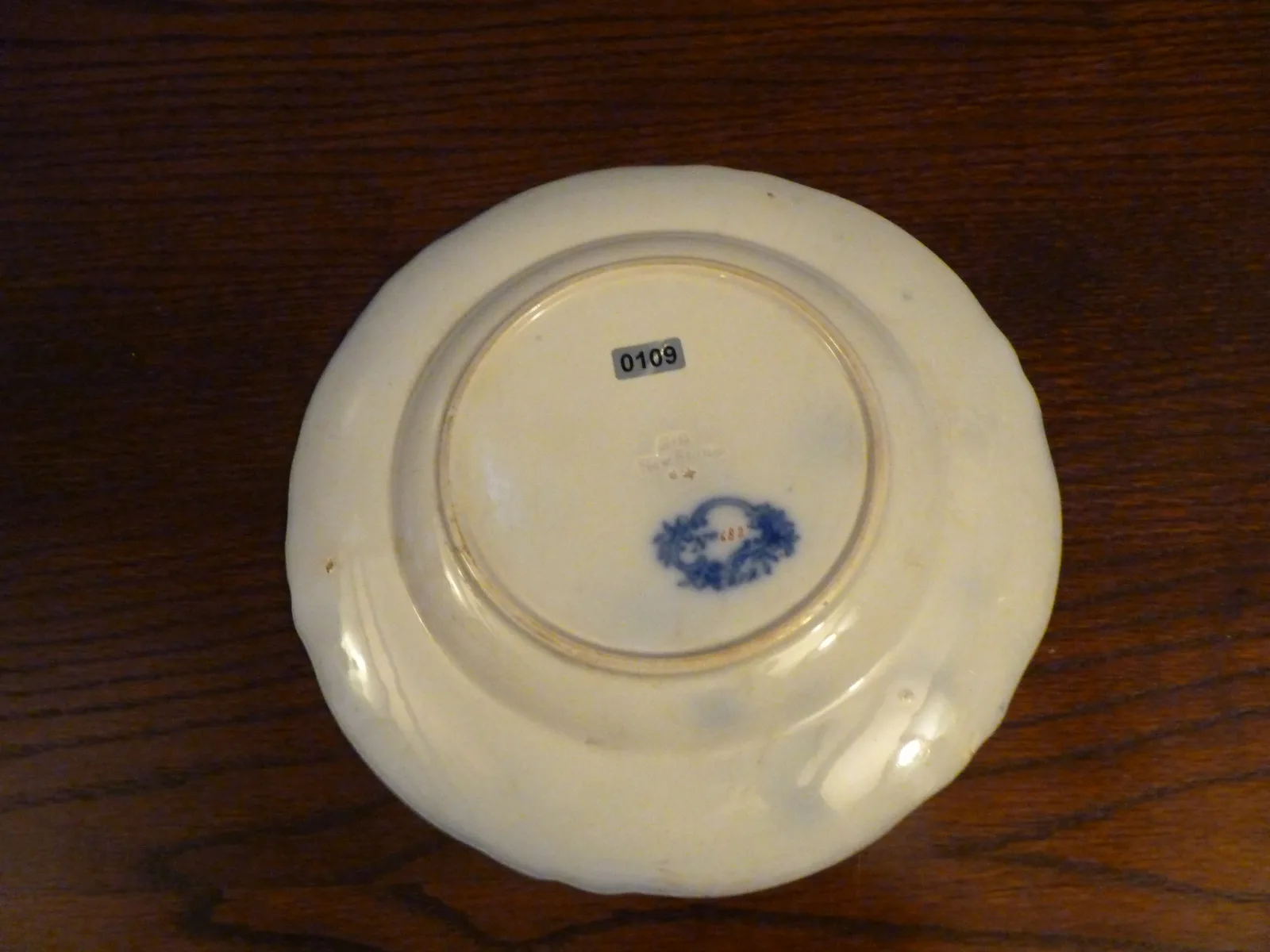 Flow Blue Polychrome Cake / Dessert Plate - Image 6