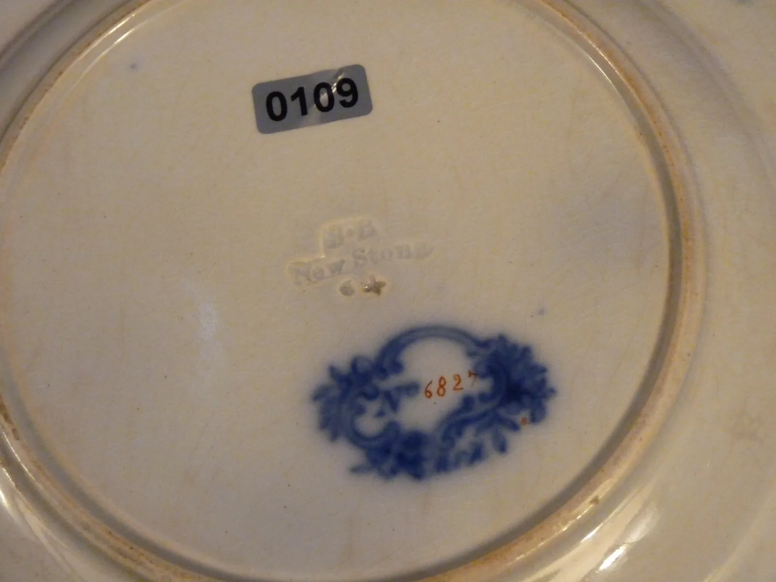 Flow Blue Polychrome Cake / Dessert Plate - Image 7