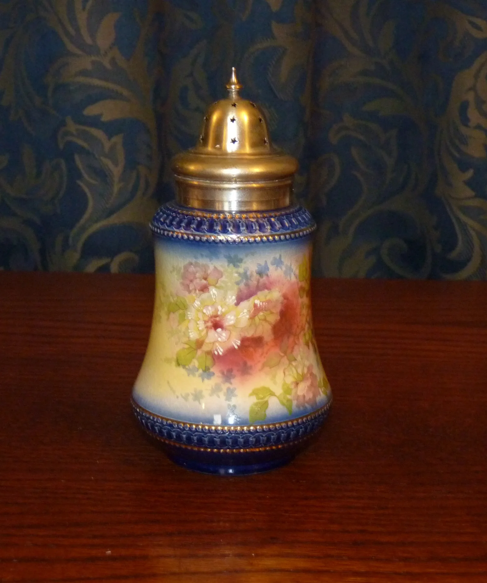 Flow Blue Polychrome Sugar Sifter / Caster/Shaker - Image 2