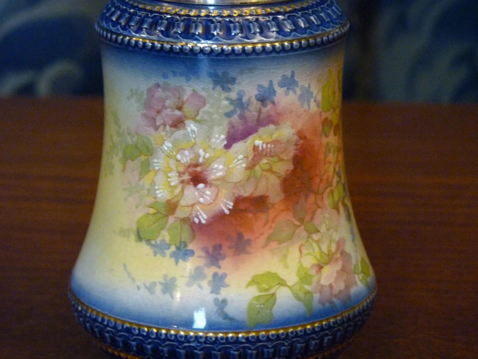 Flow Blue Polychrome Sugar Sifter / Caster/Shaker - Image 3