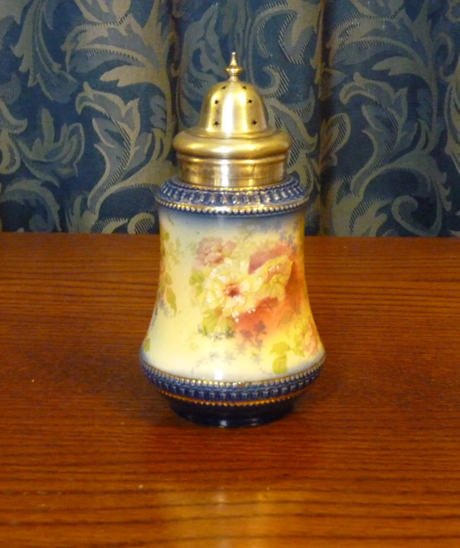 Flow Blue Polychrome Sugar Sifter / Caster/Shaker - Image 4