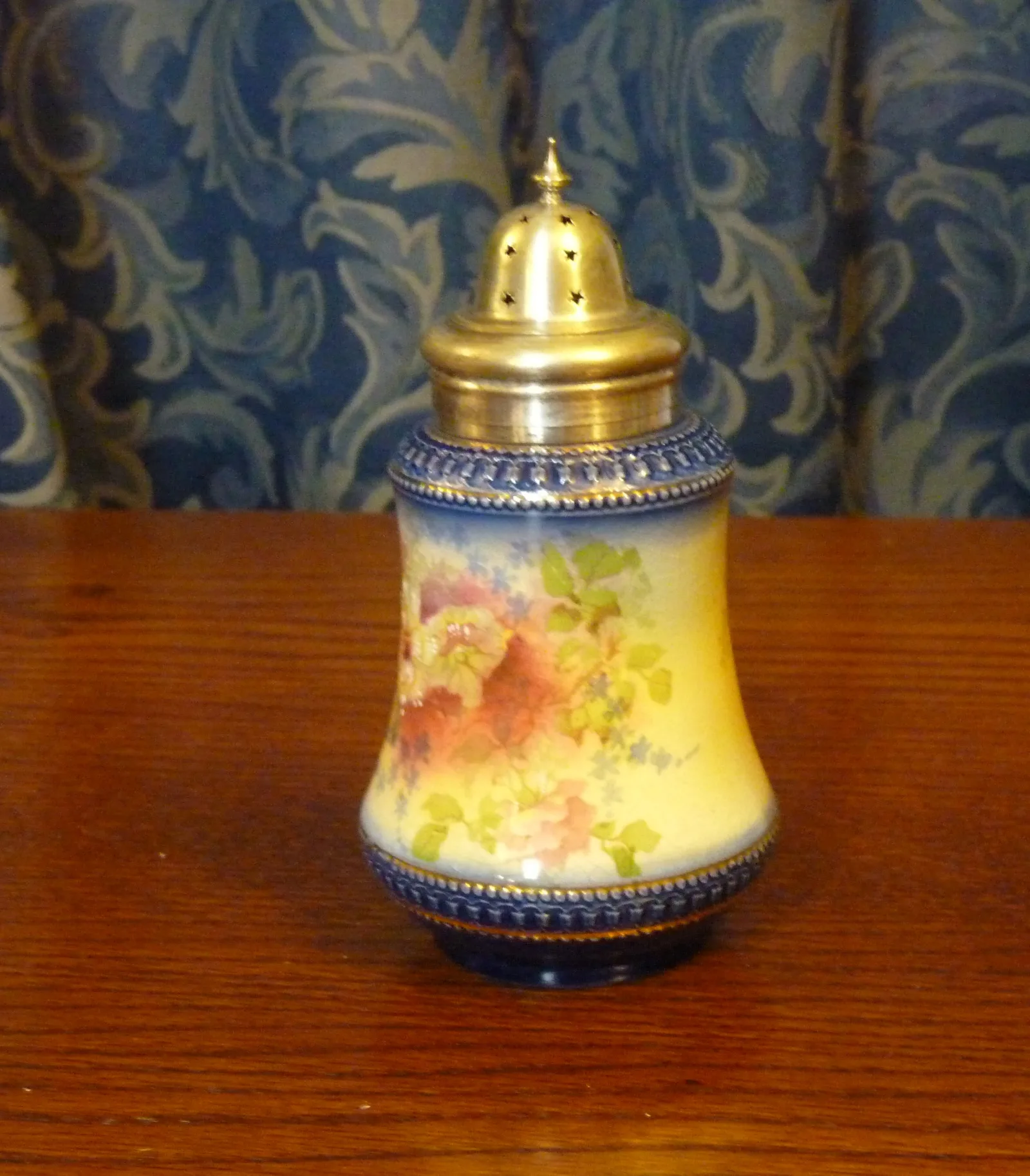 Flow Blue Polychrome Sugar Sifter / Caster/Shaker - Image 5