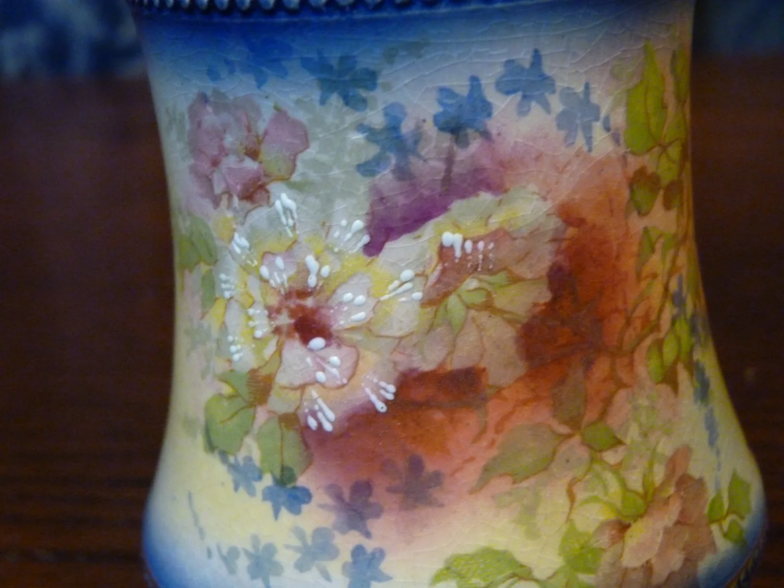 Flow Blue Polychrome Sugar Sifter / Caster/Shaker - Image 9
