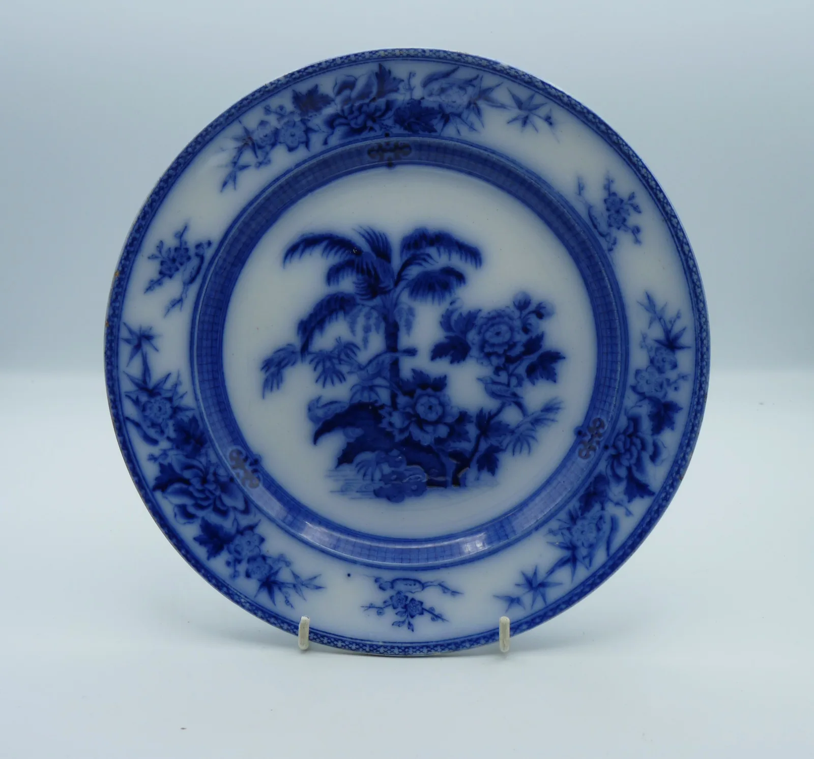 Beautiful Flow Blue J. Wedgwood “Palm” Plate -
