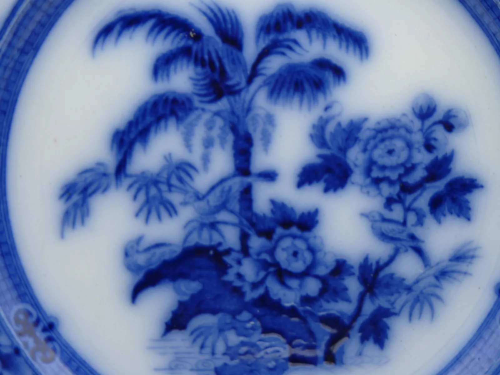 Beautiful Flow Blue J. Wedgwood “Palm” Plate - - Image 2
