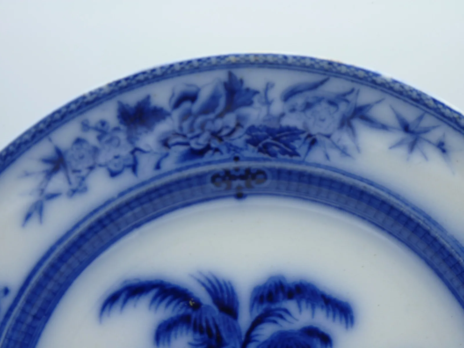 Beautiful Flow Blue J. Wedgwood “Palm” Plate - - Image 3