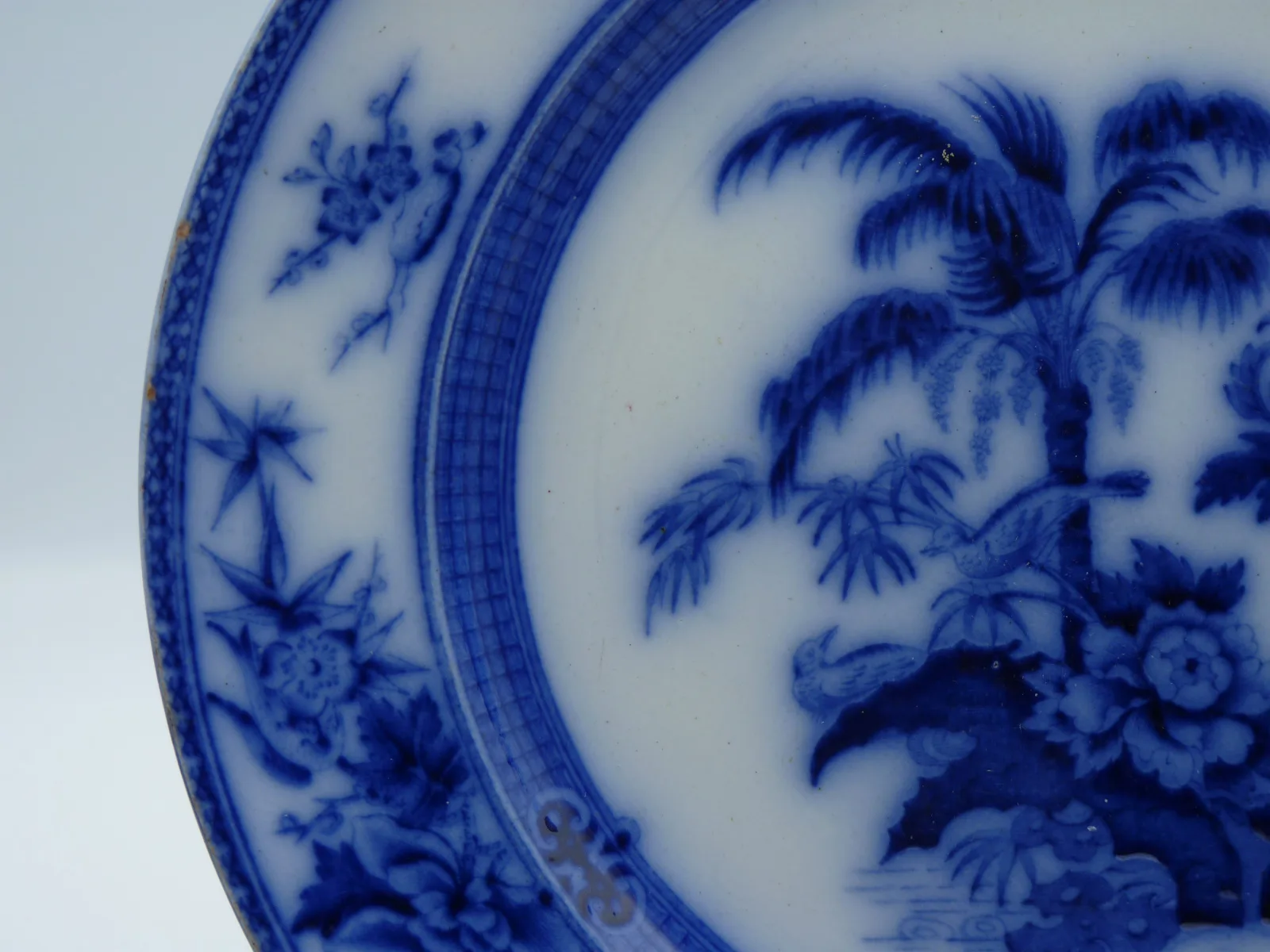 Beautiful Flow Blue J. Wedgwood “Palm” Plate - - Image 6
