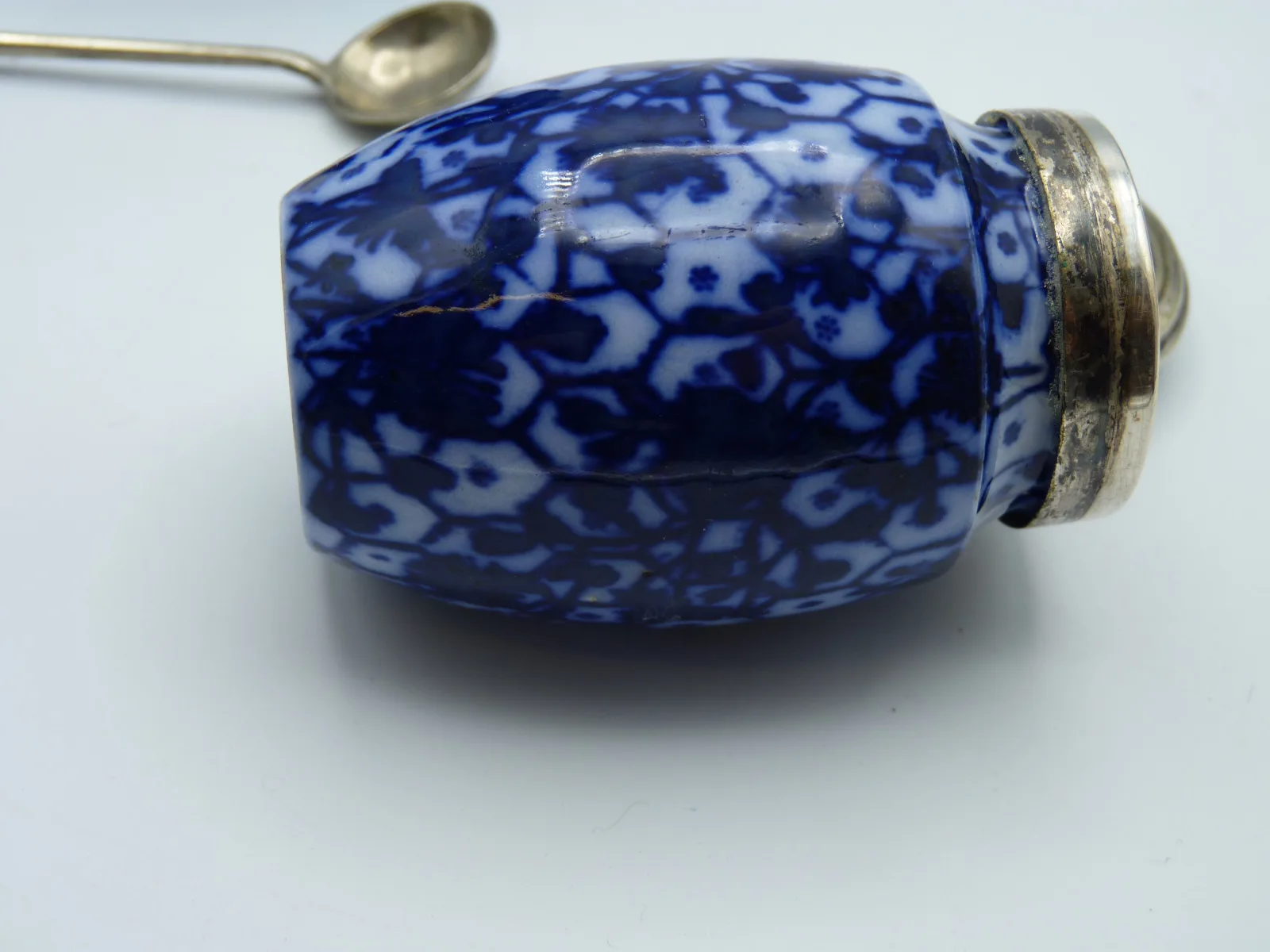 2 Flow Blue Condiment Pots - - Image 5