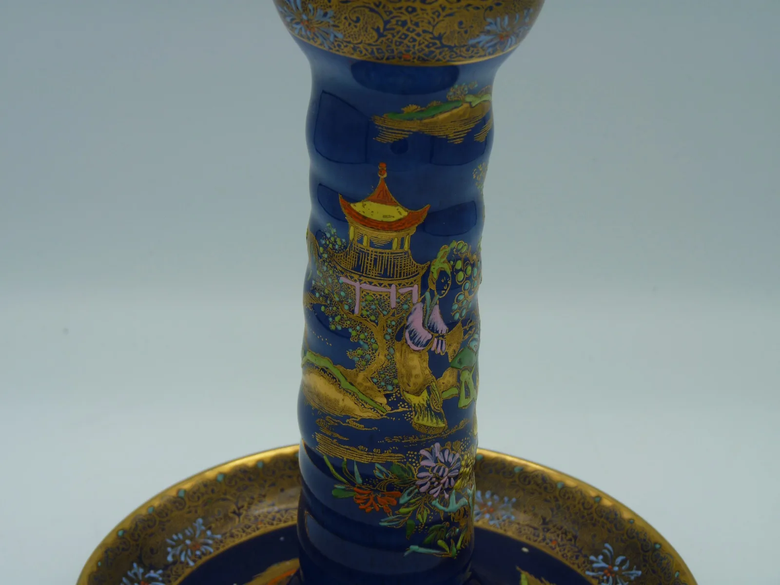Stunning Enamelled Candlestick – Cobalt Blue - Gold - - Image 3