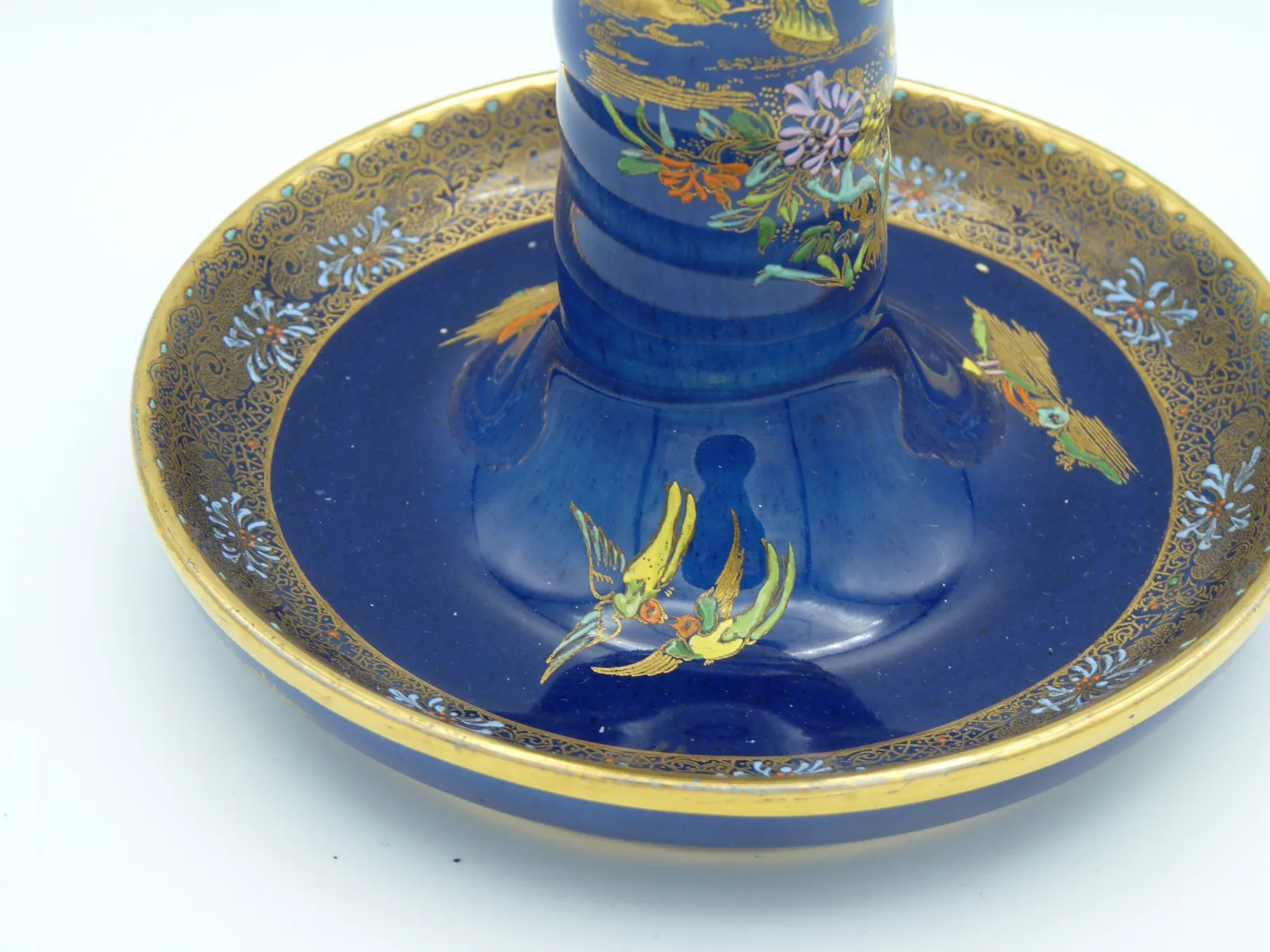 Stunning Enamelled Candlestick – Cobalt Blue - Gold - - Image 4