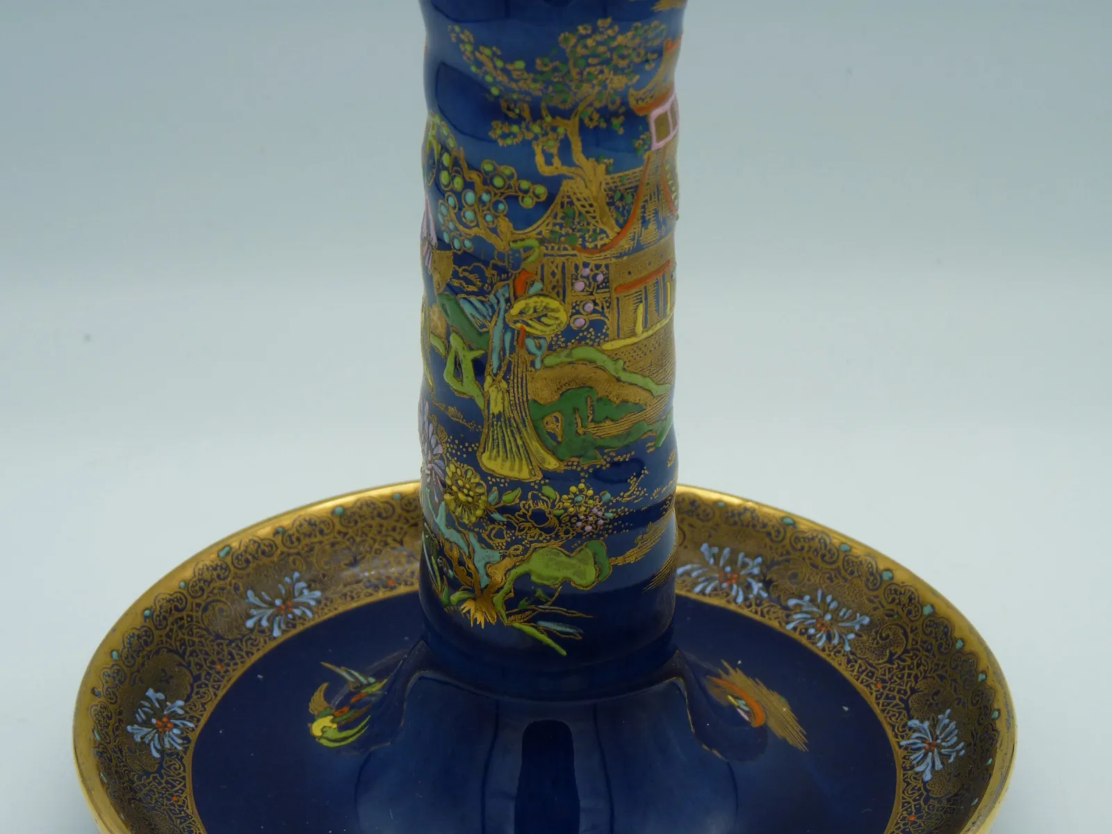 Stunning Enamelled Candlestick – Cobalt Blue - Gold - - Image 5